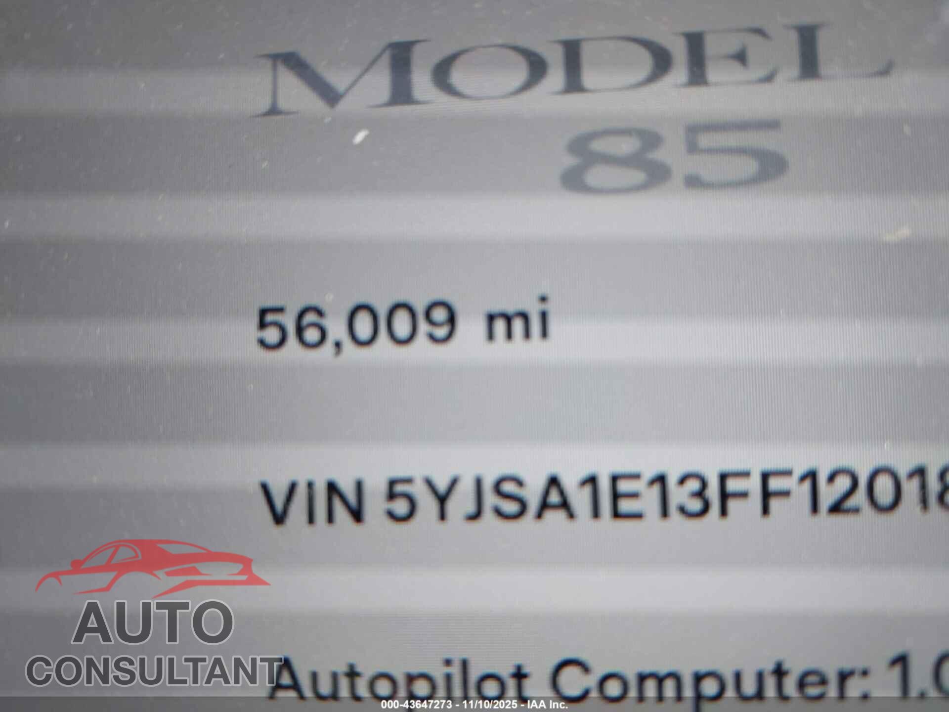TESLA MODEL S 2015 - 5YJSA1E13FF120186