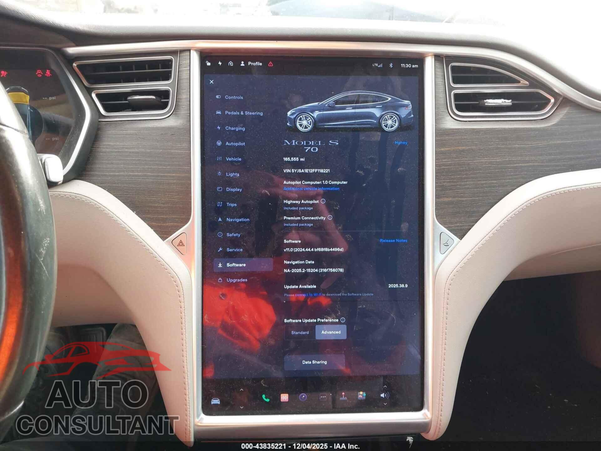 TESLA MODEL S 2015 - 5YJSA1E12FF118221