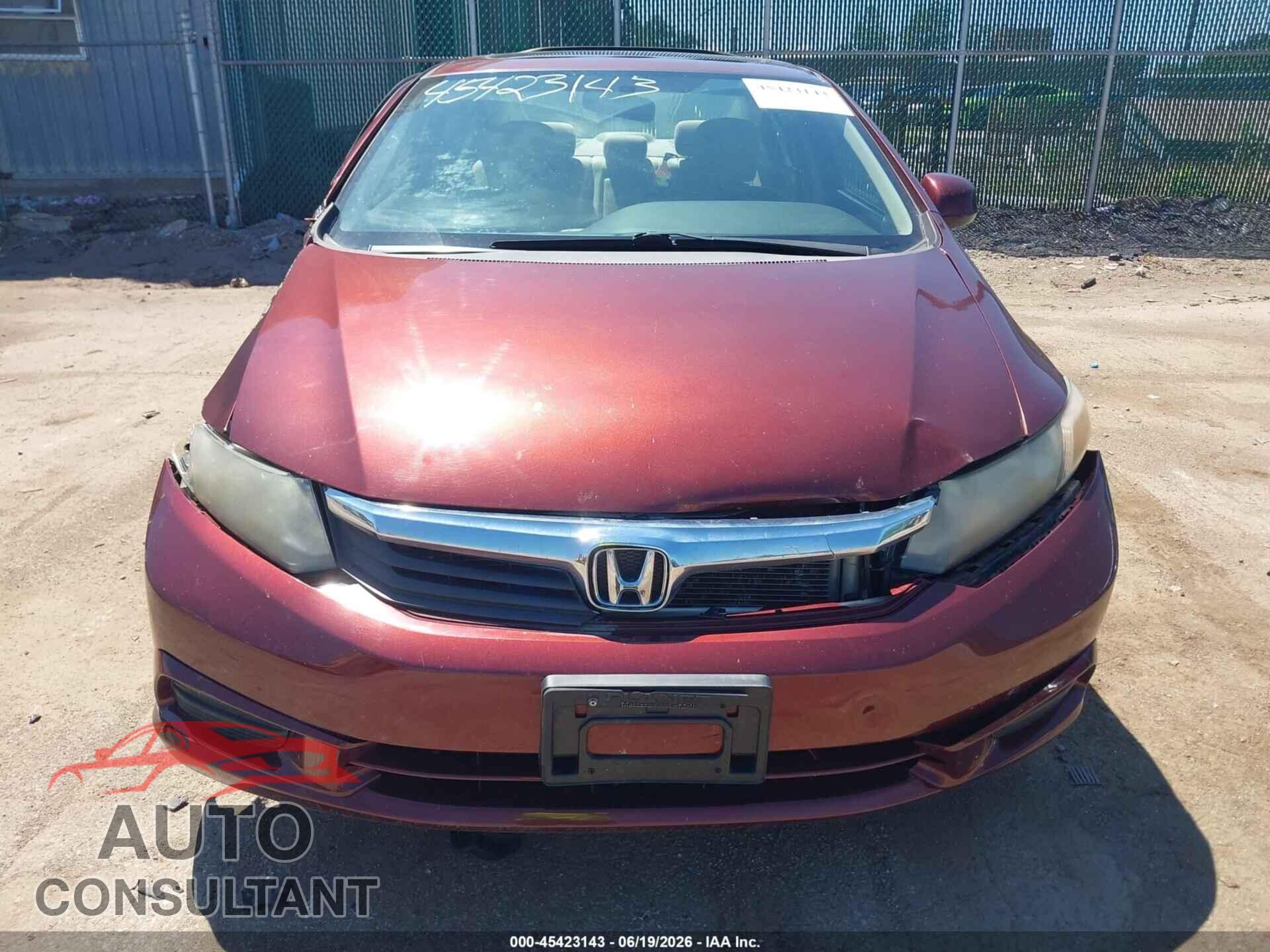HONDA CIVIC 2012 - 19XFB2F88CE085839