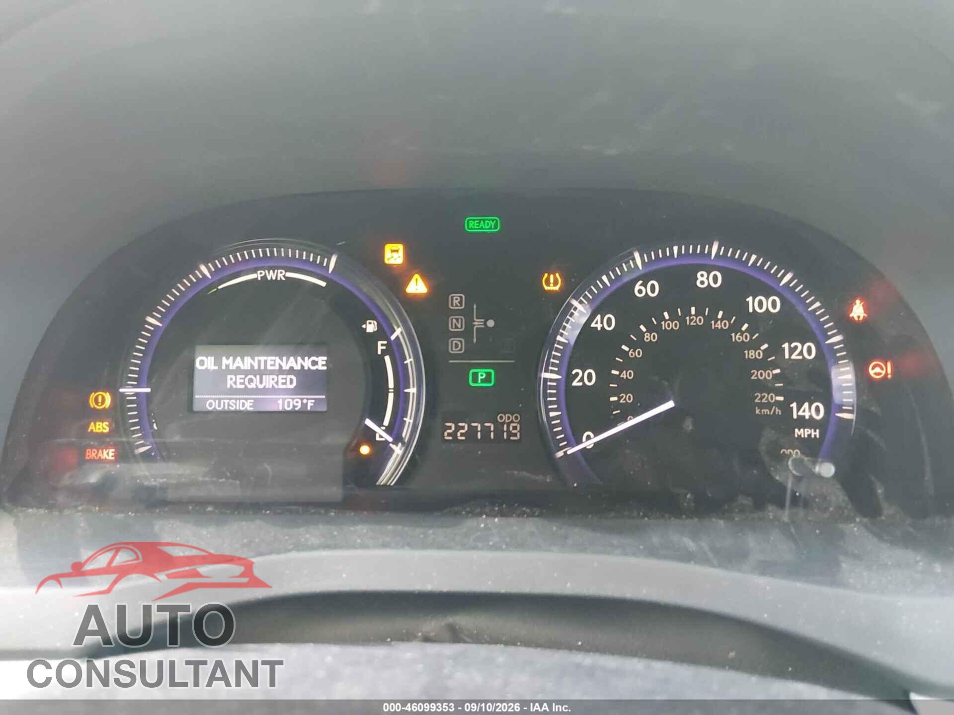 LEXUS HS 250H 2010 - JTHBB1BA8A2021312