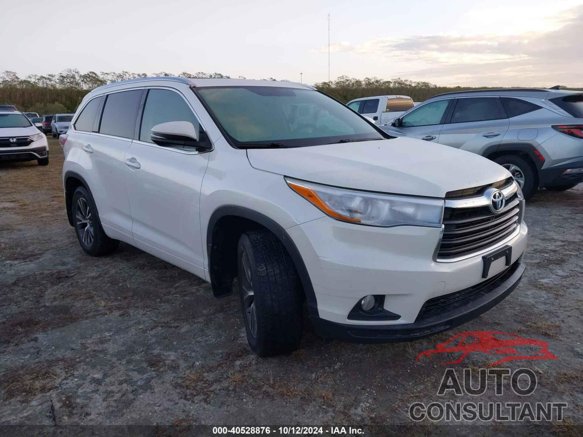 TOYOTA HIGHLANDER 2016 - 5TDJKRFH7GS338907