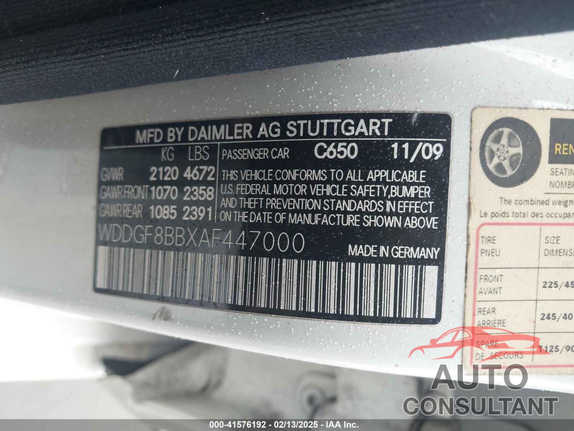 MERCEDES-BENZ C 300 2010 - WDDGF8BBXAF447000
