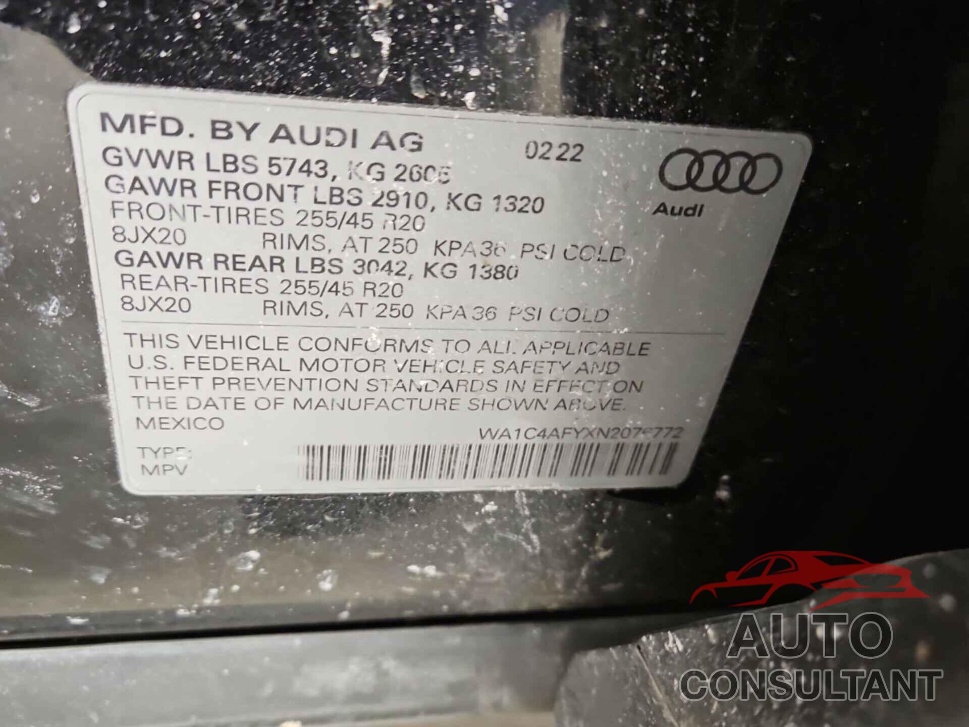 AUDI SQ5 2022 - WA1C4AFYXN2076772