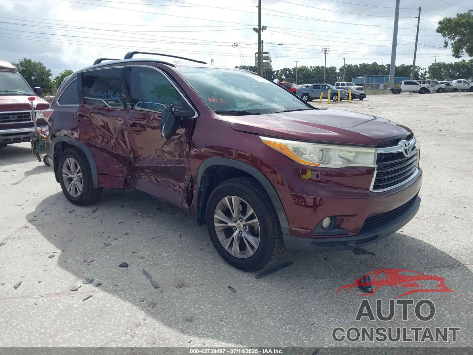 TOYOTA HIGHLANDER 2014 - 5TDKKRFH2ES028665