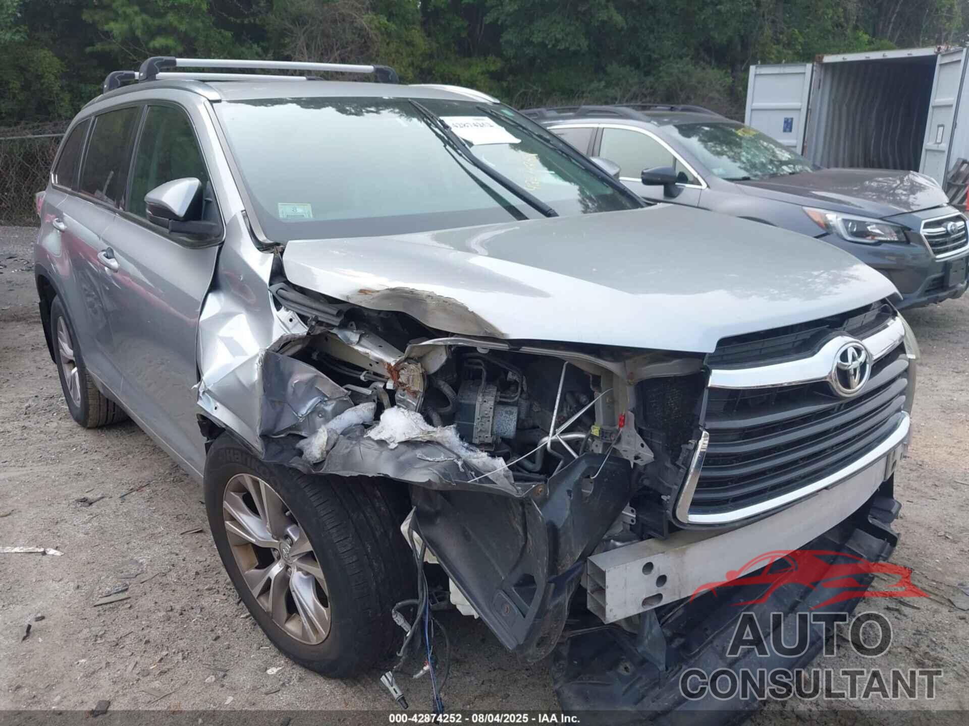 TOYOTA HIGHLANDER 2015 - 5TDJKRFH9FS157435