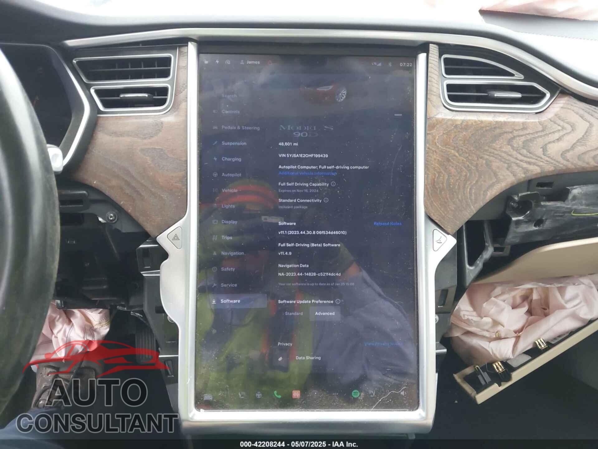 TESLA MODEL S 2017 - 5YJSA1E20HF199439