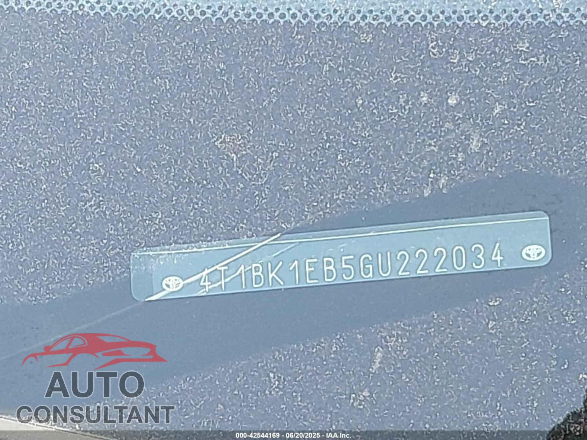 TOYOTA AVALON 2016 - 4T1BK1EB5GU222034