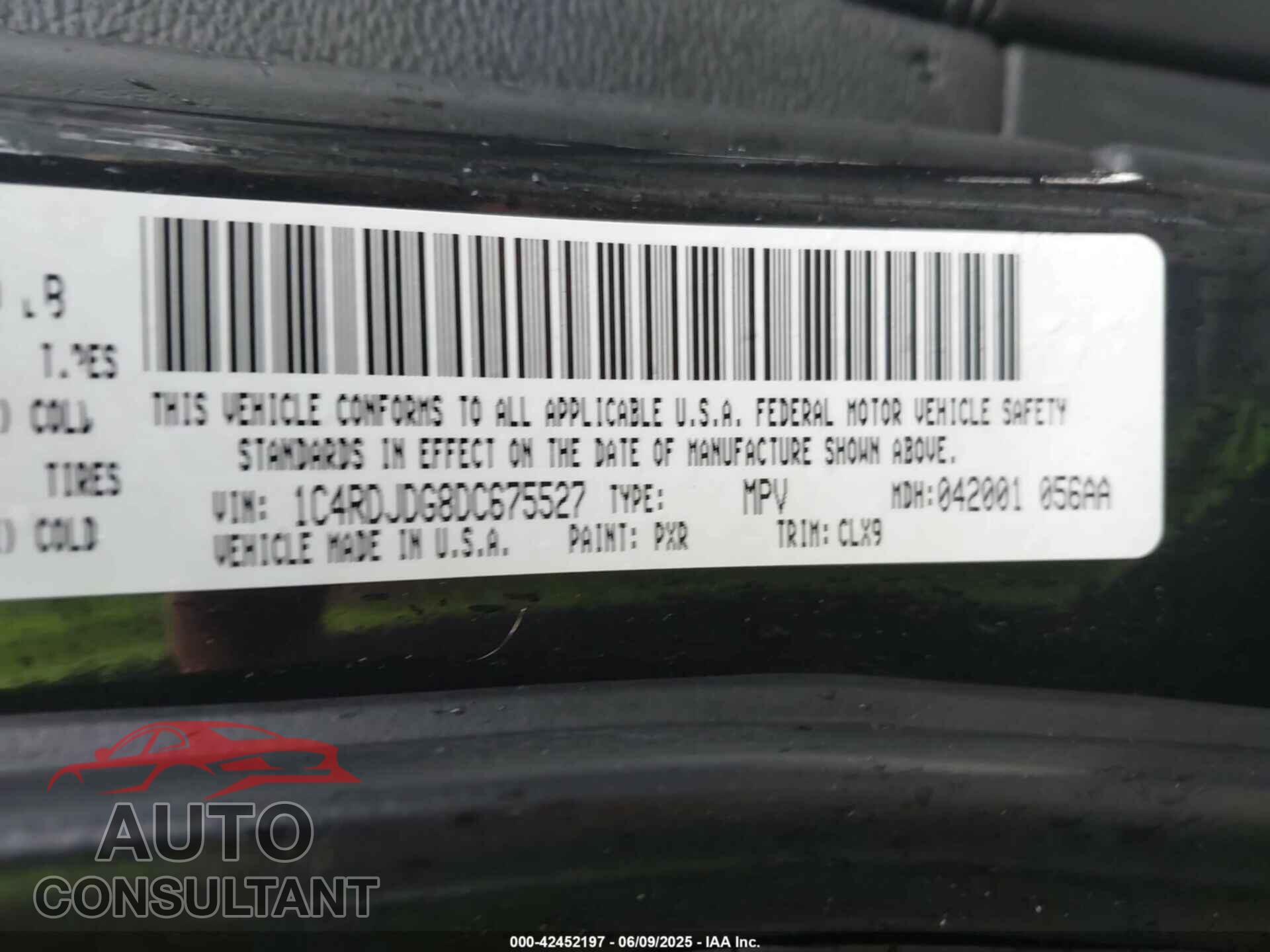 DODGE DURANGO 2013 - 1C4RDJDG8DC675527