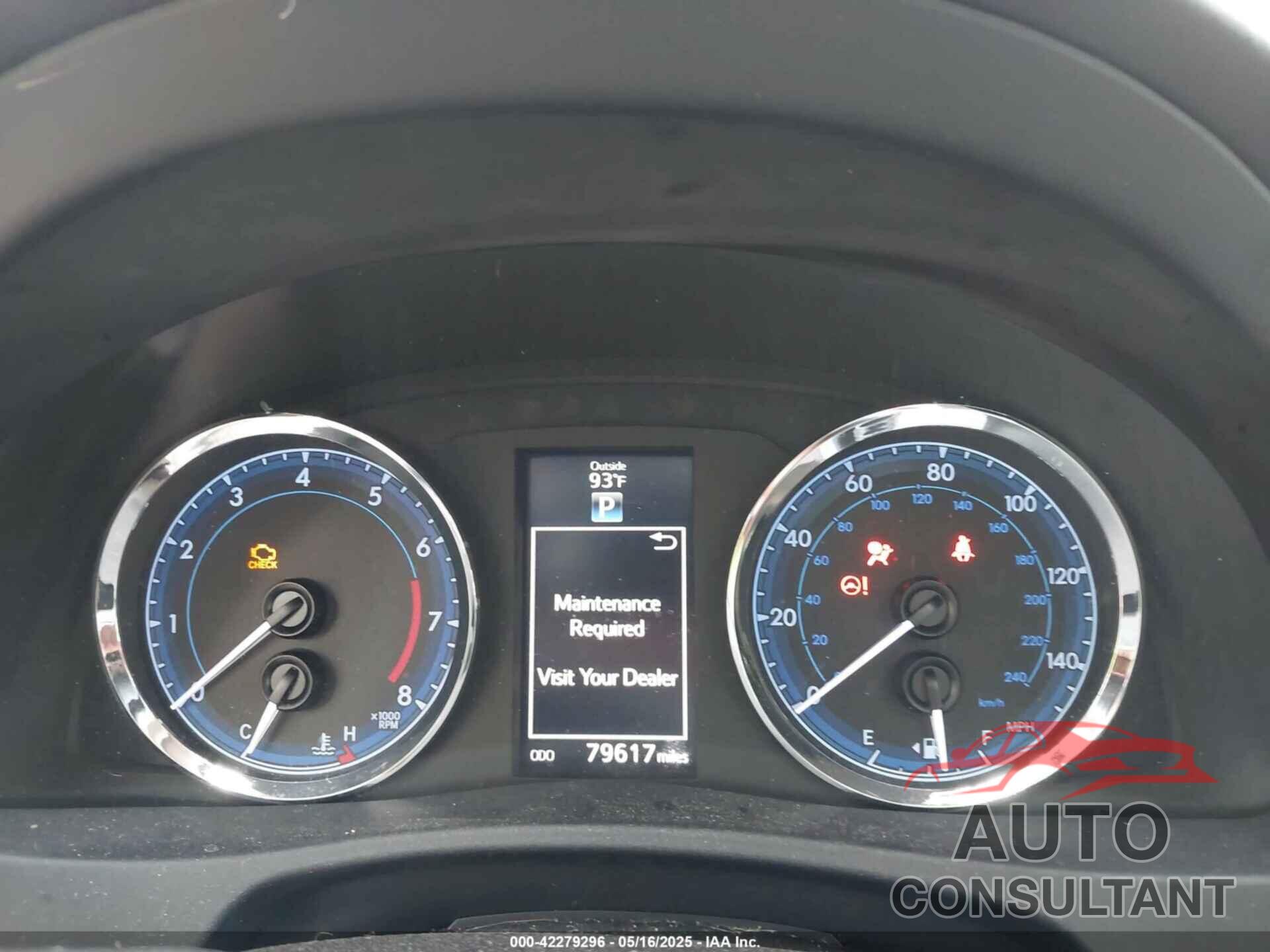 TOYOTA COROLLA 2017 - 2T1BURHE0HC852903