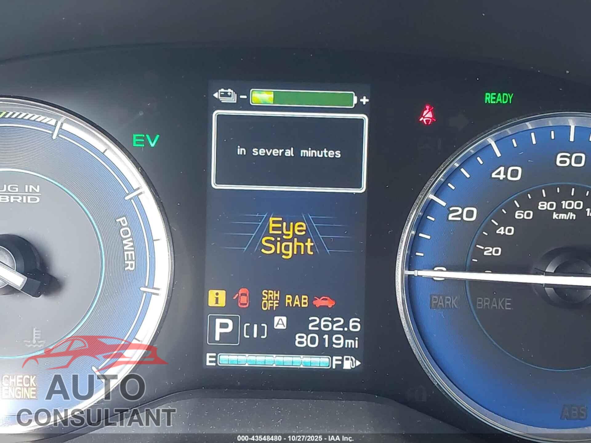 SUBARU CROSSTREK HYBRID 2019 - JF2GTDEC6KH322499