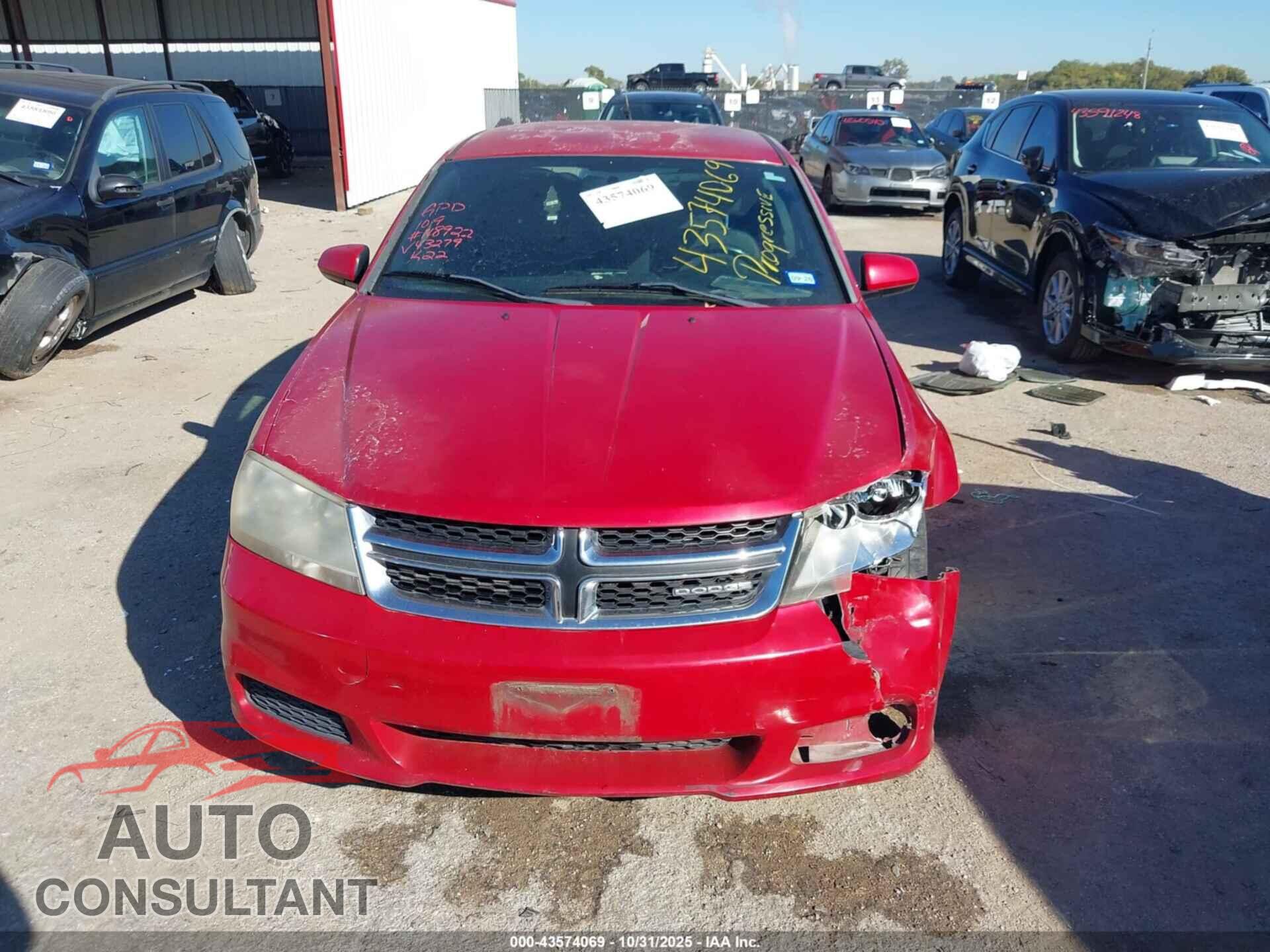 DODGE AVENGER 2012 - 1C3CDZCB5CN143279