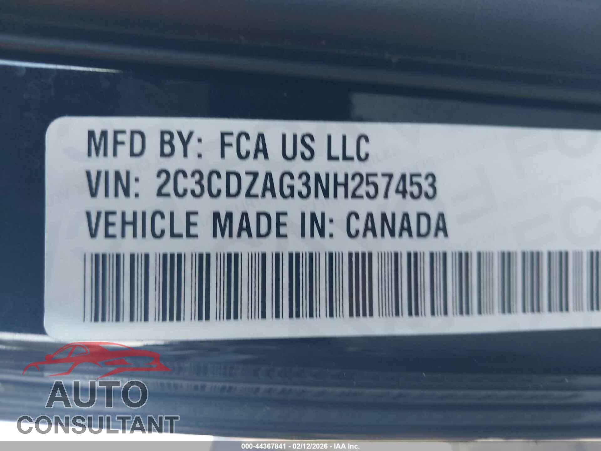 DODGE CHALLENGER 2022 - 2C3CDZAG3NH257453