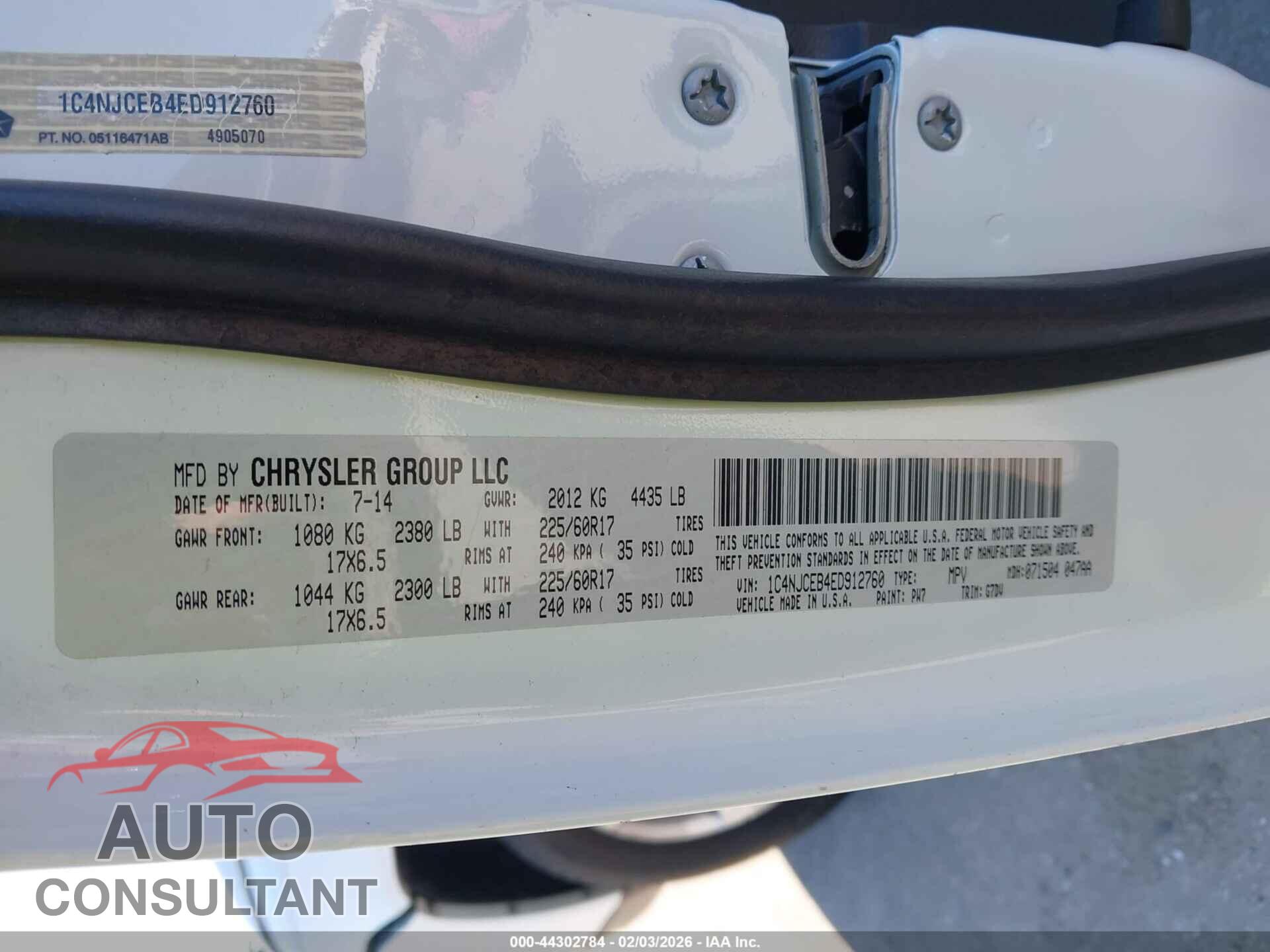 JEEP COMPASS 2014 - 1C4NJCEB4ED912760