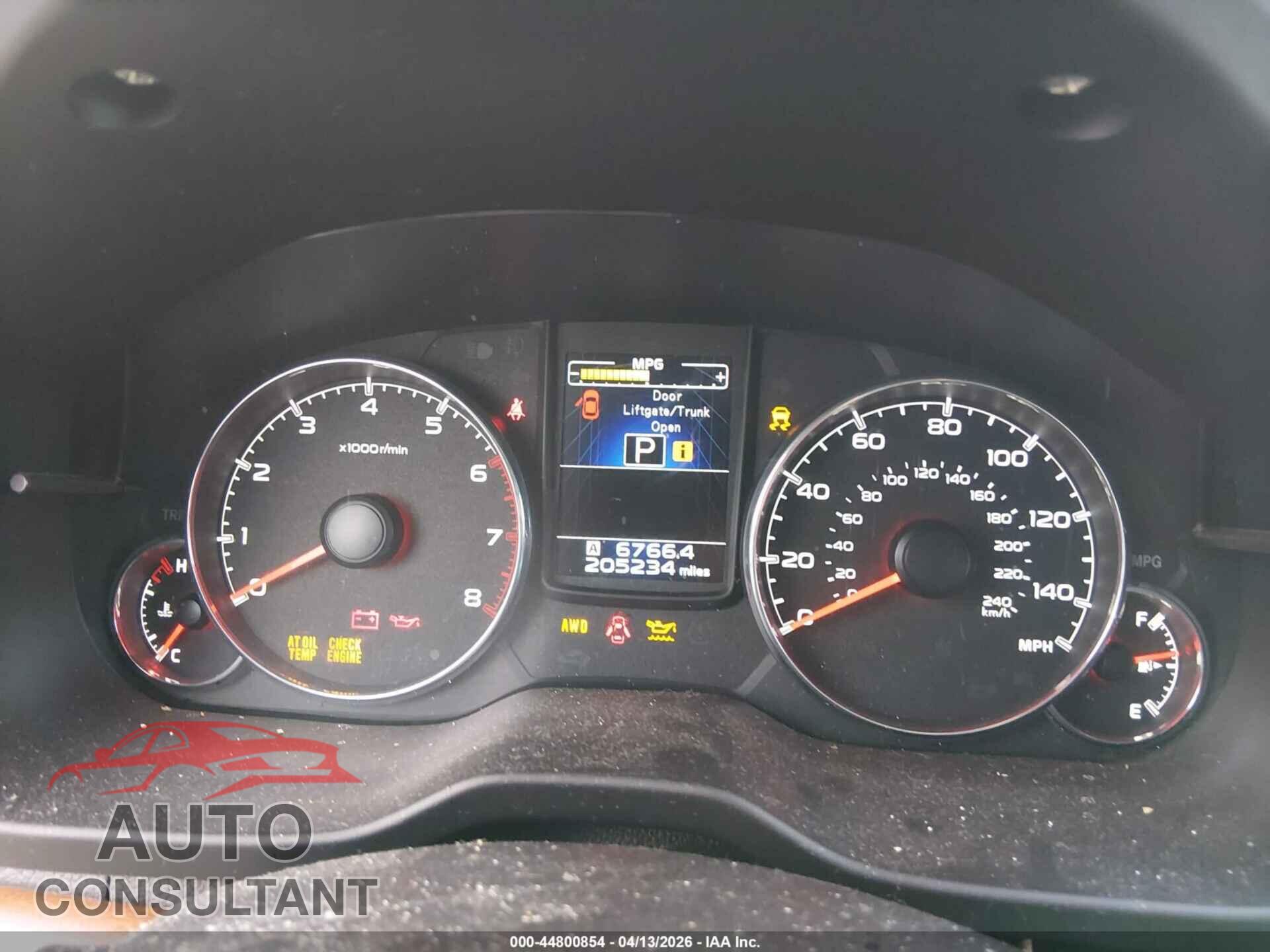 SUBARU OUTBACK 2013 - 4S4BRBKC8D3274600
