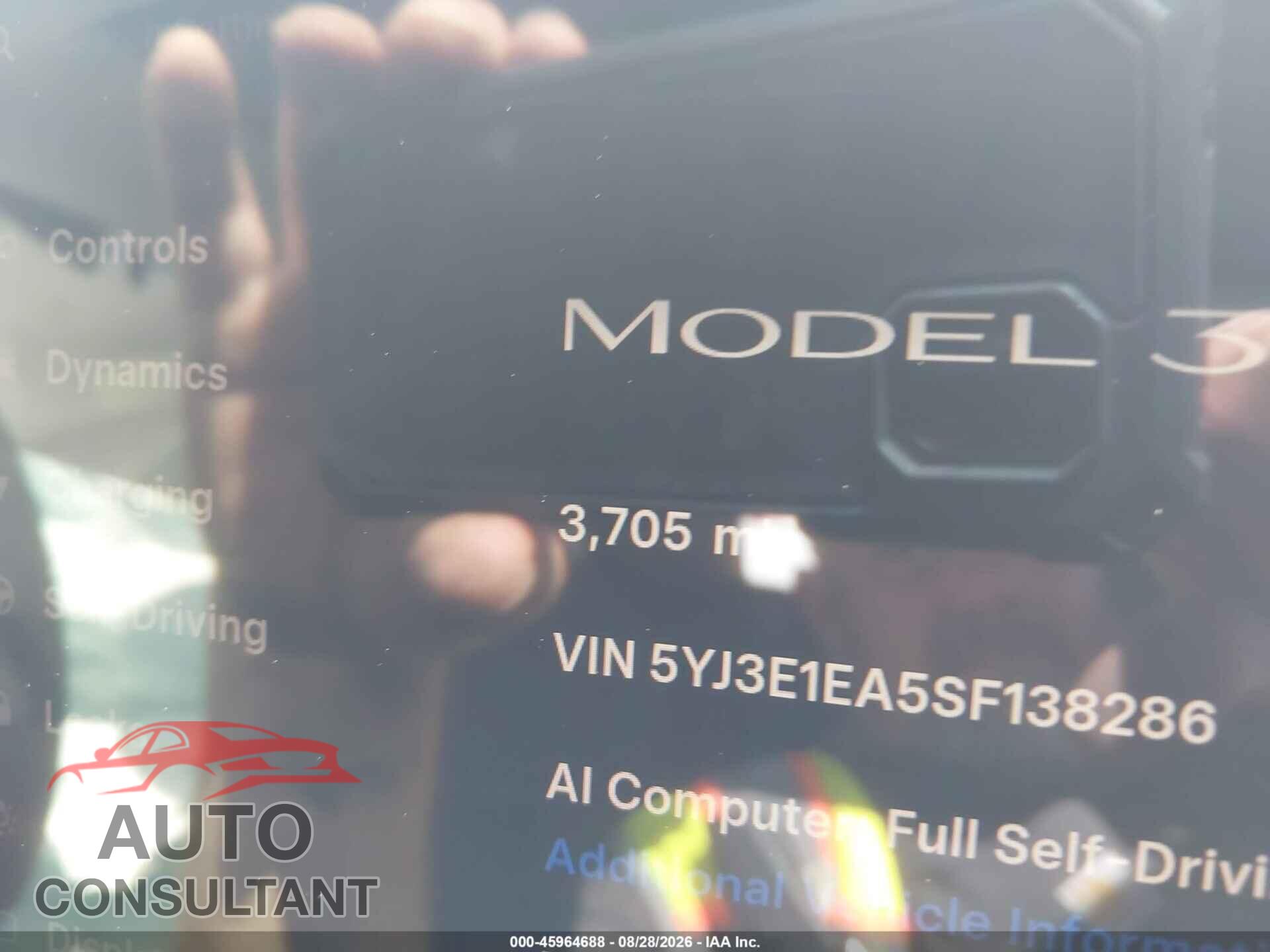 TESLA MODEL 3 2025 - 5YJ3E1EA5SF138286