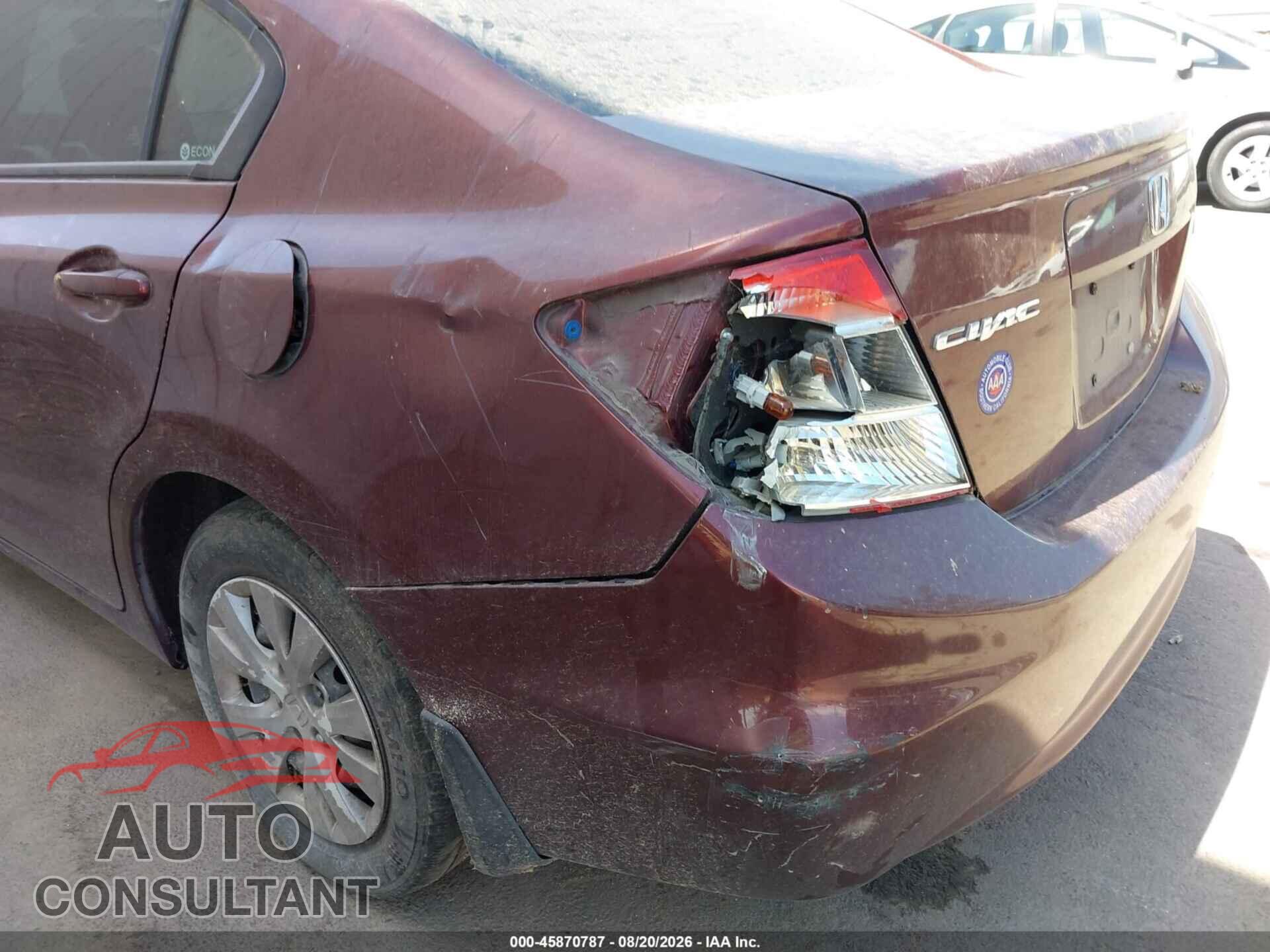 HONDA CIVIC 2012 - 19XFB2F52CE355685