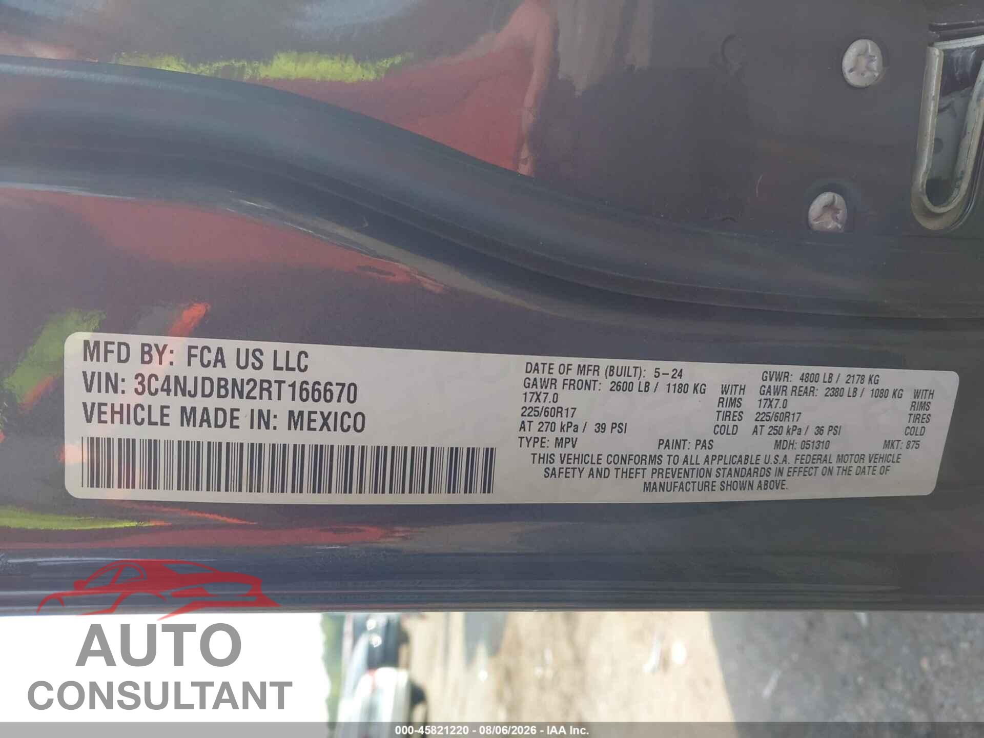 JEEP COMPASS 2024 - 3C4NJDBN2RT166670