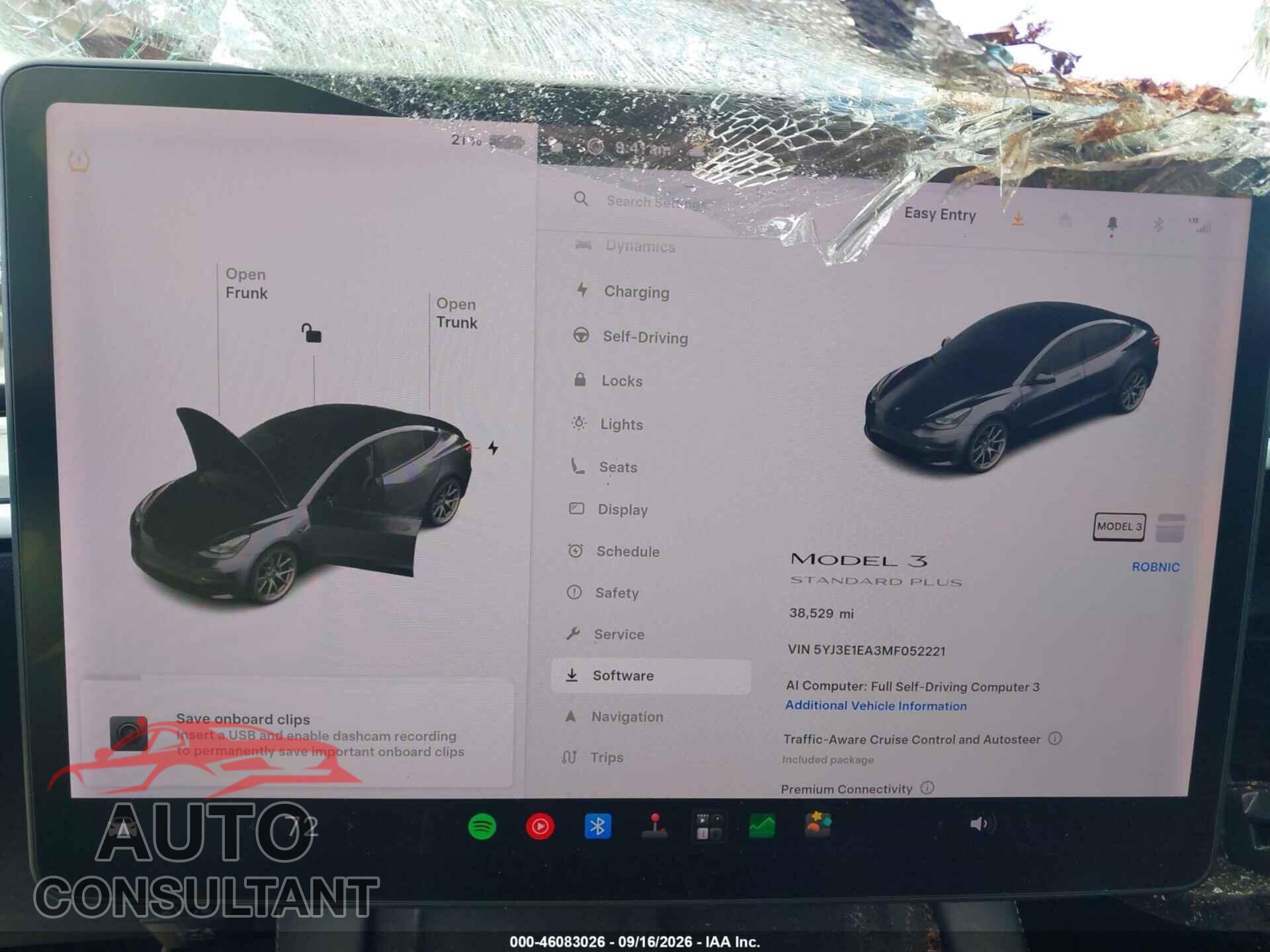 TESLA MODEL 3 2021 - 5YJ3E1EA3MF052221