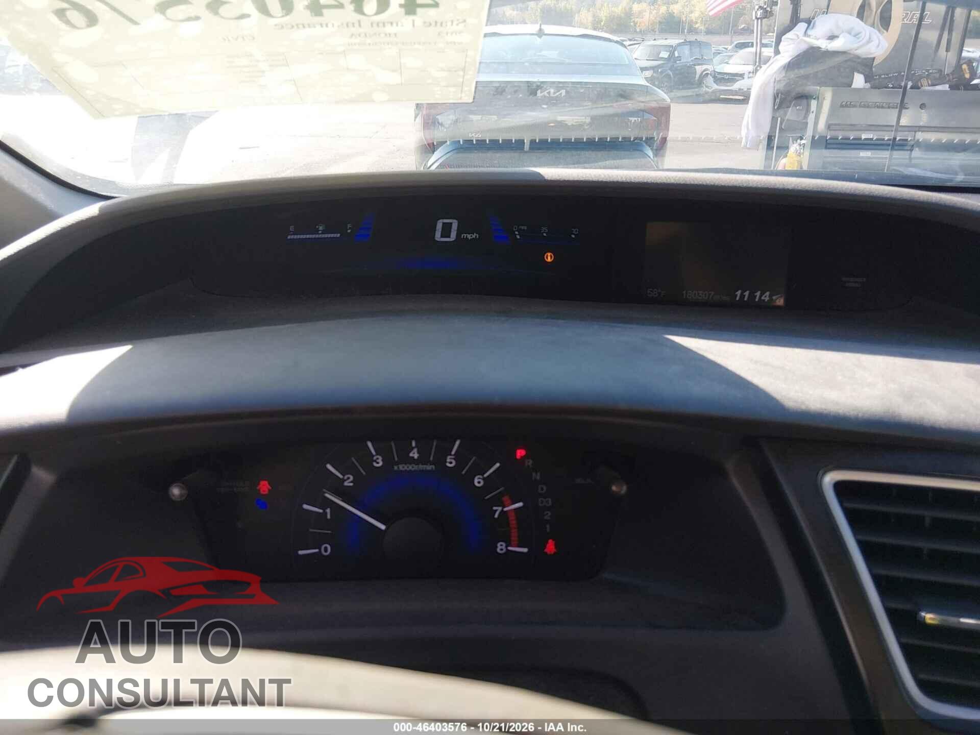 HONDA CIVIC 2013 - 19XFB2F52DE015910