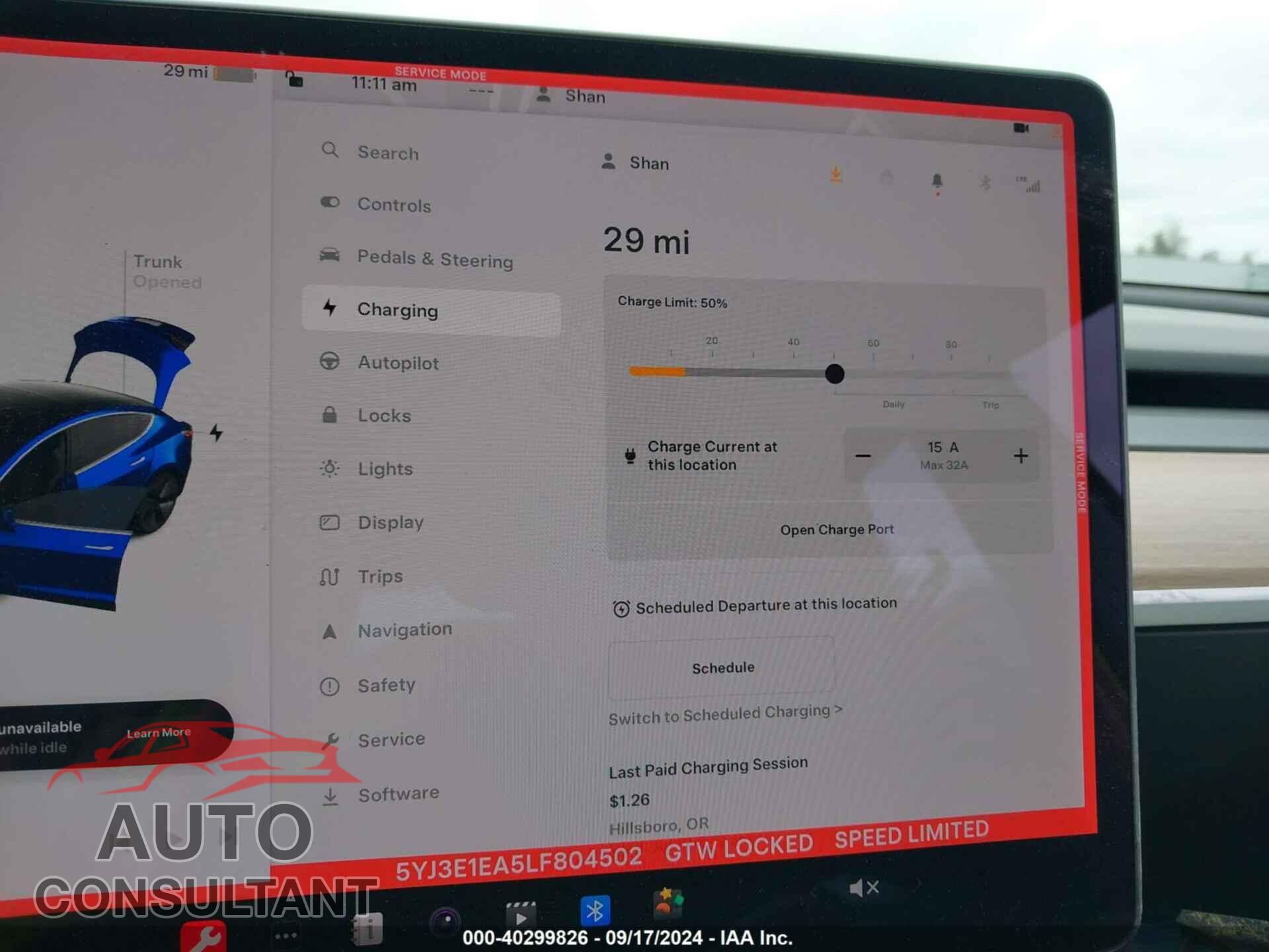 TESLA MODEL 3 2020 - 5YJ3E1EA5LF804502