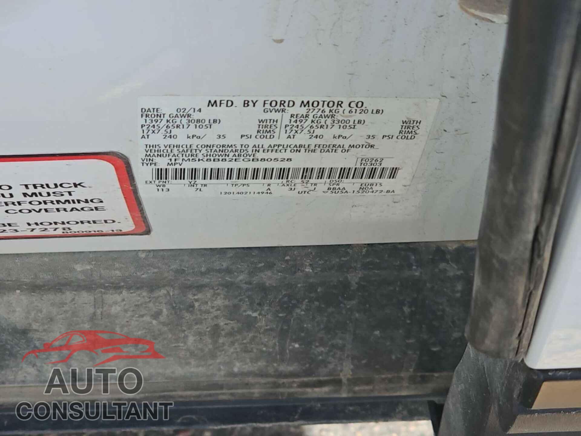 FORD EXPLORER 2014 - 1FM5K8B82EGB80528
