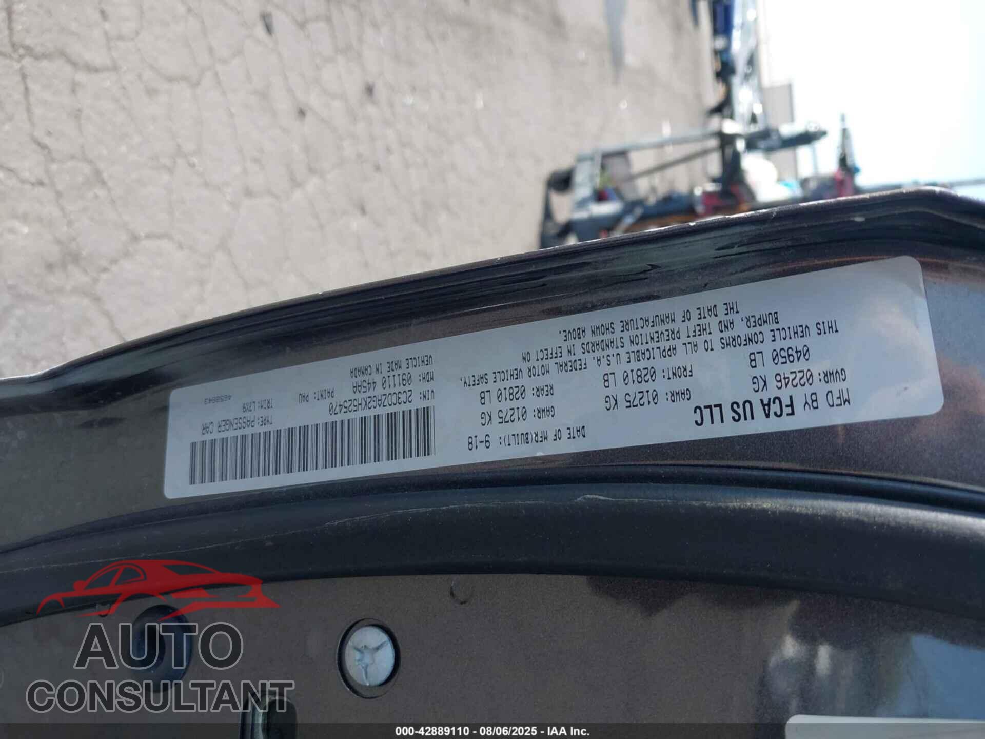 DODGE CHALLENGER 2019 - 2C3CDZAG2KH525470