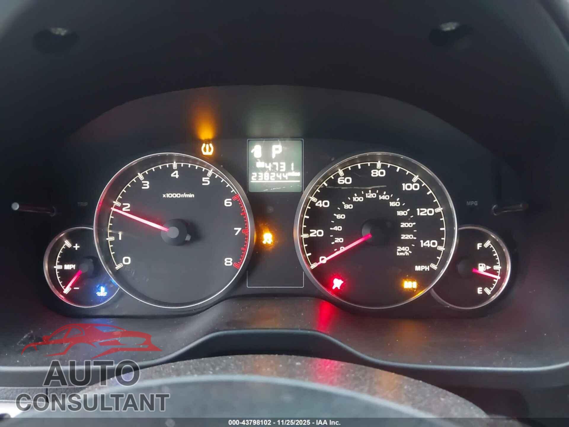 SUBARU OUTBACK 2013 - 4S4BRBCC5D3276206