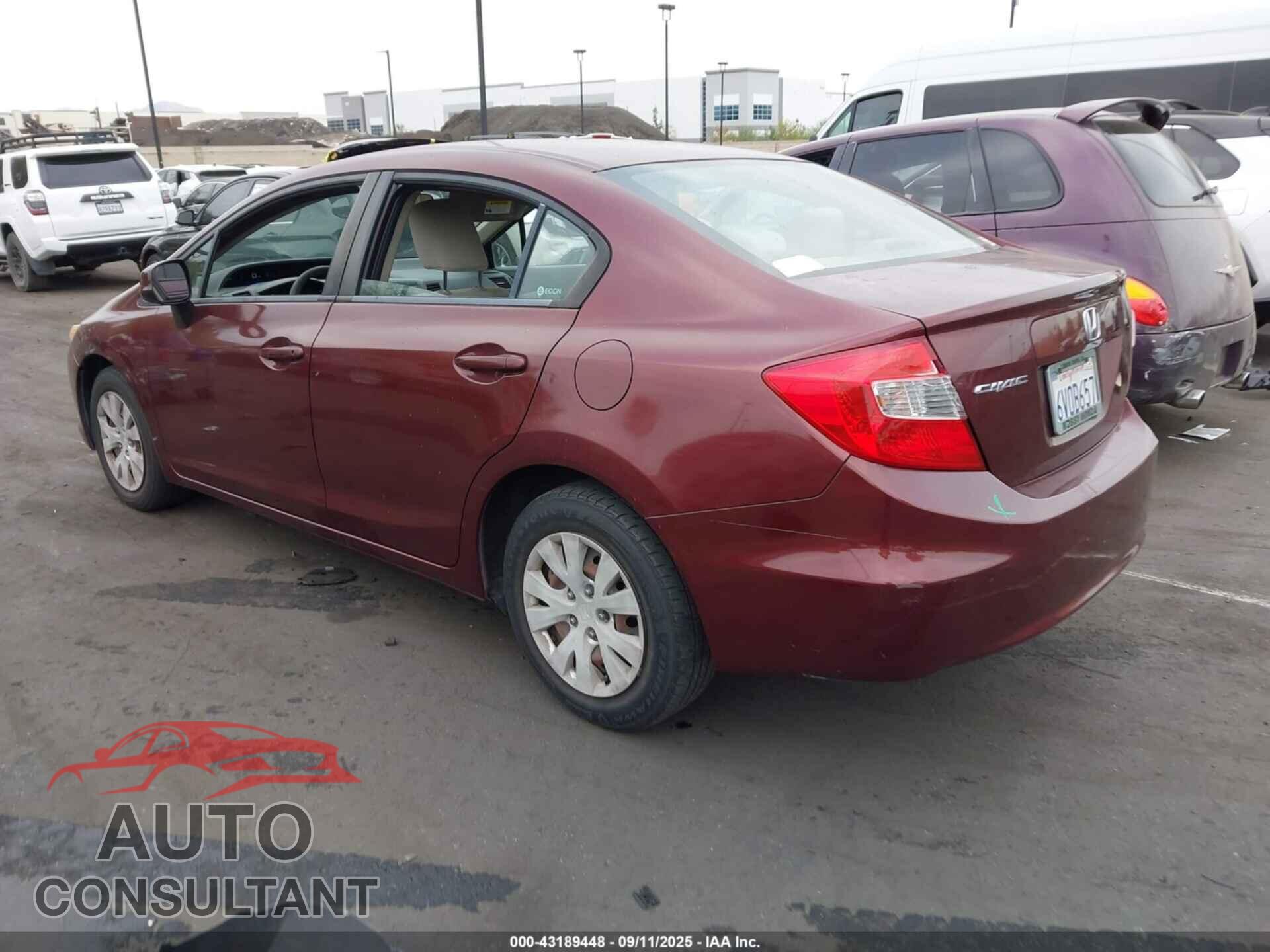 HONDA CIVIC 2012 - JHMFB2F51CS006027