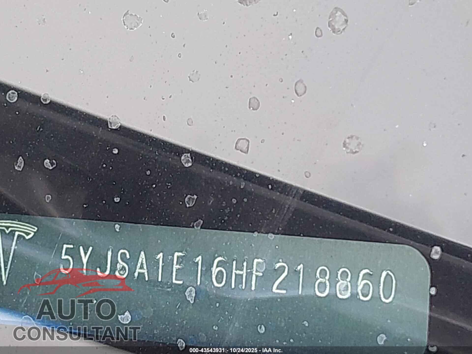 TESLA MODEL S 2017 - 5YJSA1E16HF218860