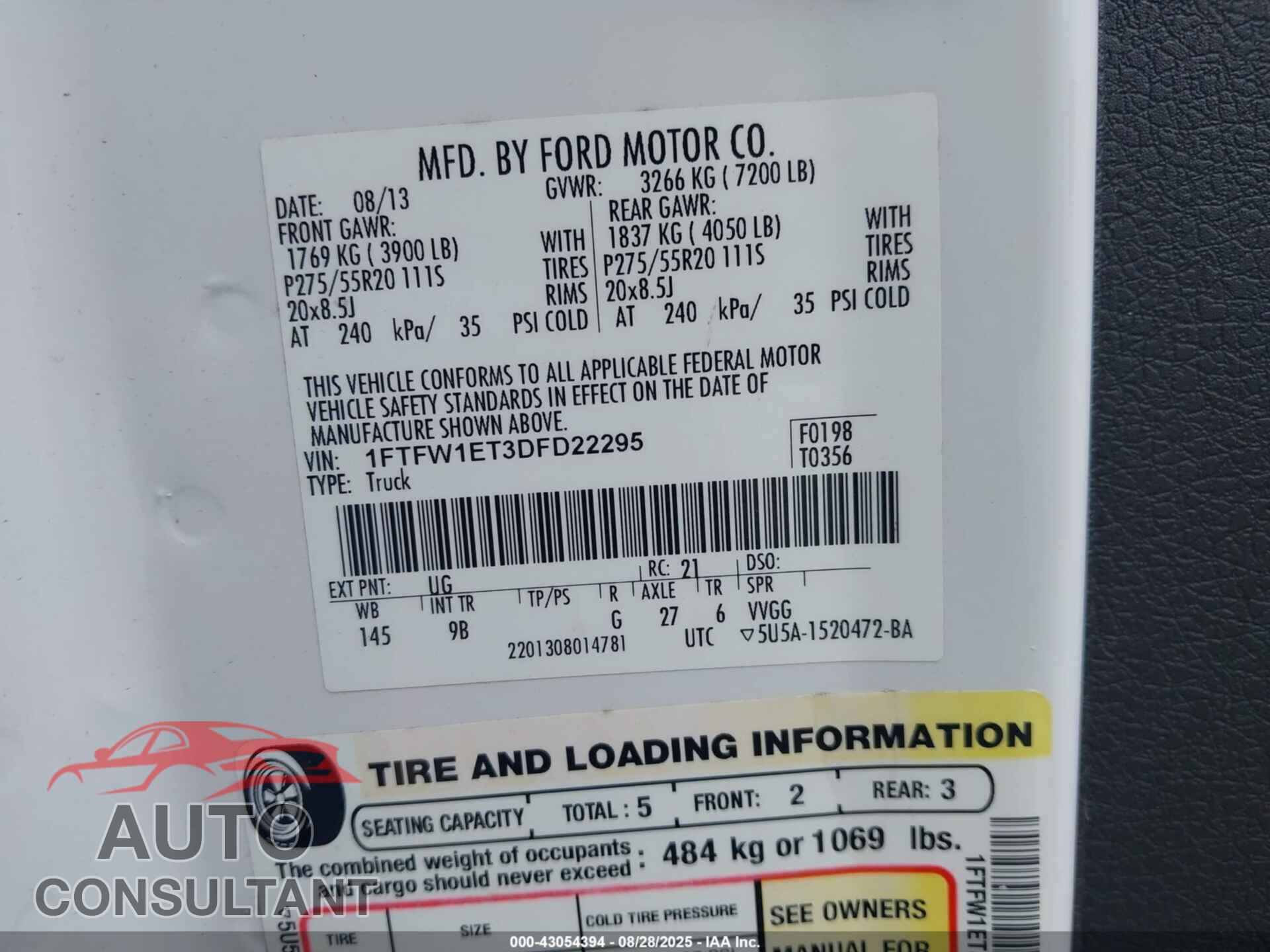 FORD F-150 2013 - 1FTFW1ET3DFD22295