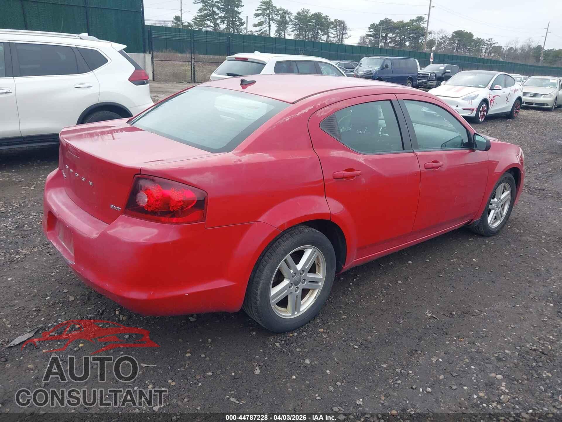DODGE AVENGER 2013 - 1C3CDZCB9DN662076