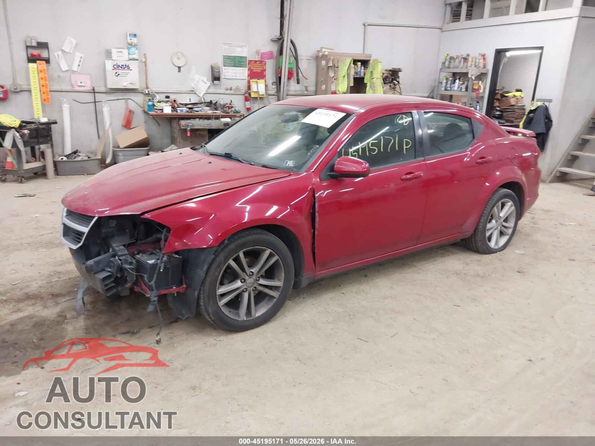 DODGE AVENGER 2012 - 1C3CDZEG6CN142425