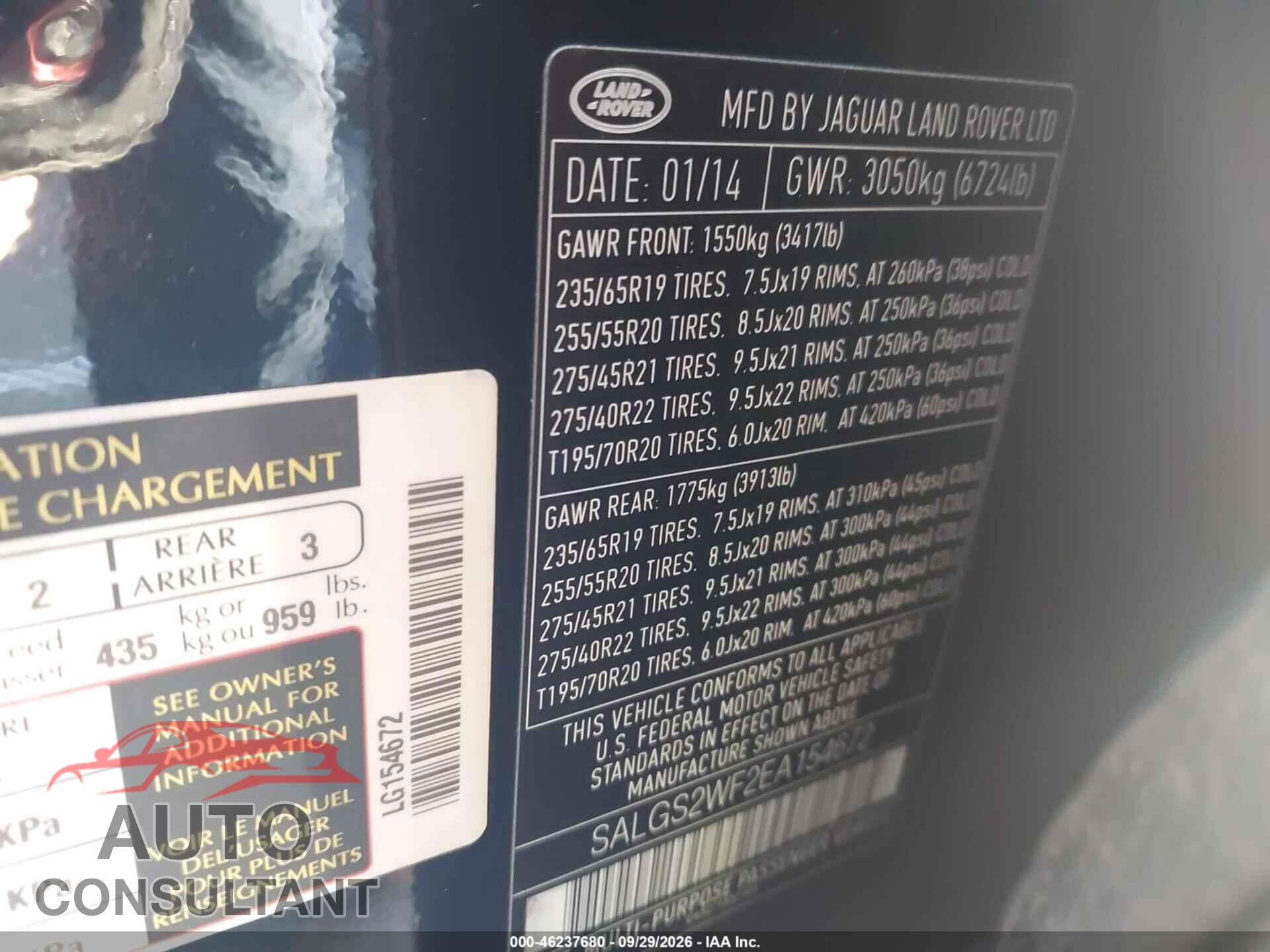 LAND ROVER RANGE ROVER 2014 - SALGS2WF2EA154672