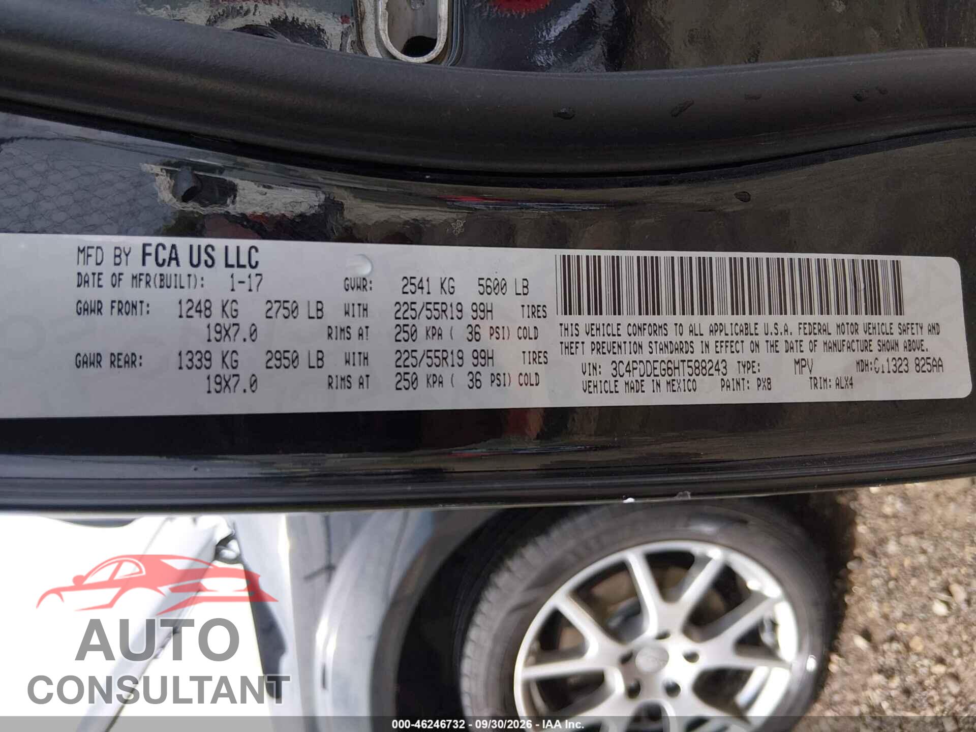 DODGE JOURNEY 2017 - 3C4PDDEG6HT588243