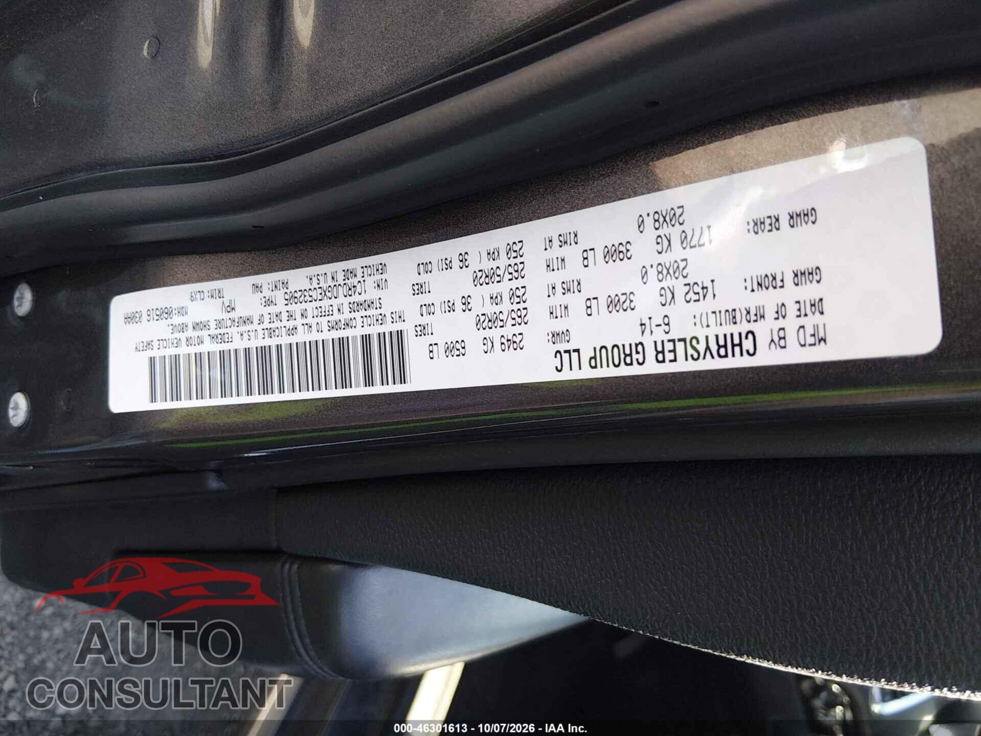 DODGE DURANGO 2014 - 1C4RDJDGXEC532905