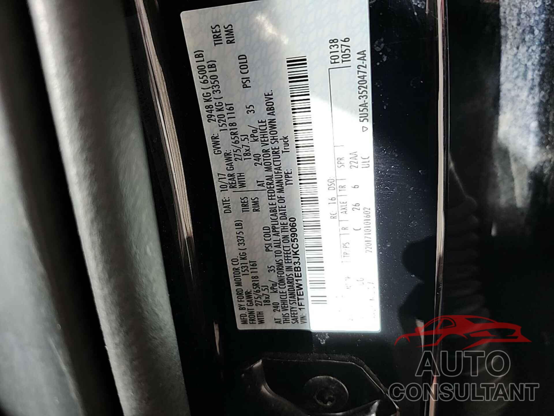 FORD F150 2018 - 1FTEW1EB3JKC59060