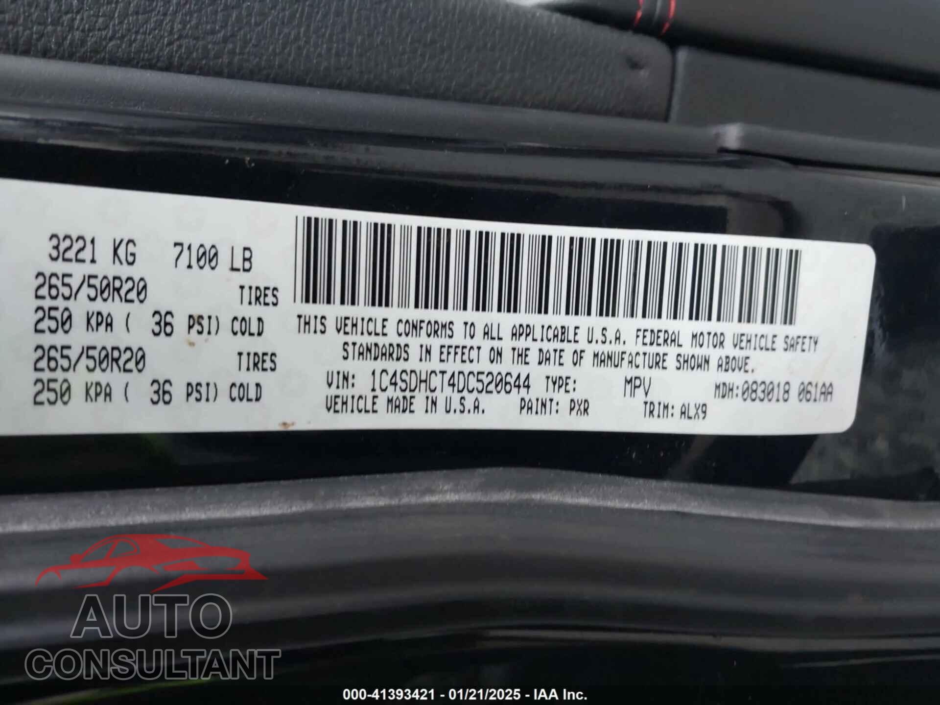 DODGE DURANGO 2013 - 1C4SDHCT4DC520644