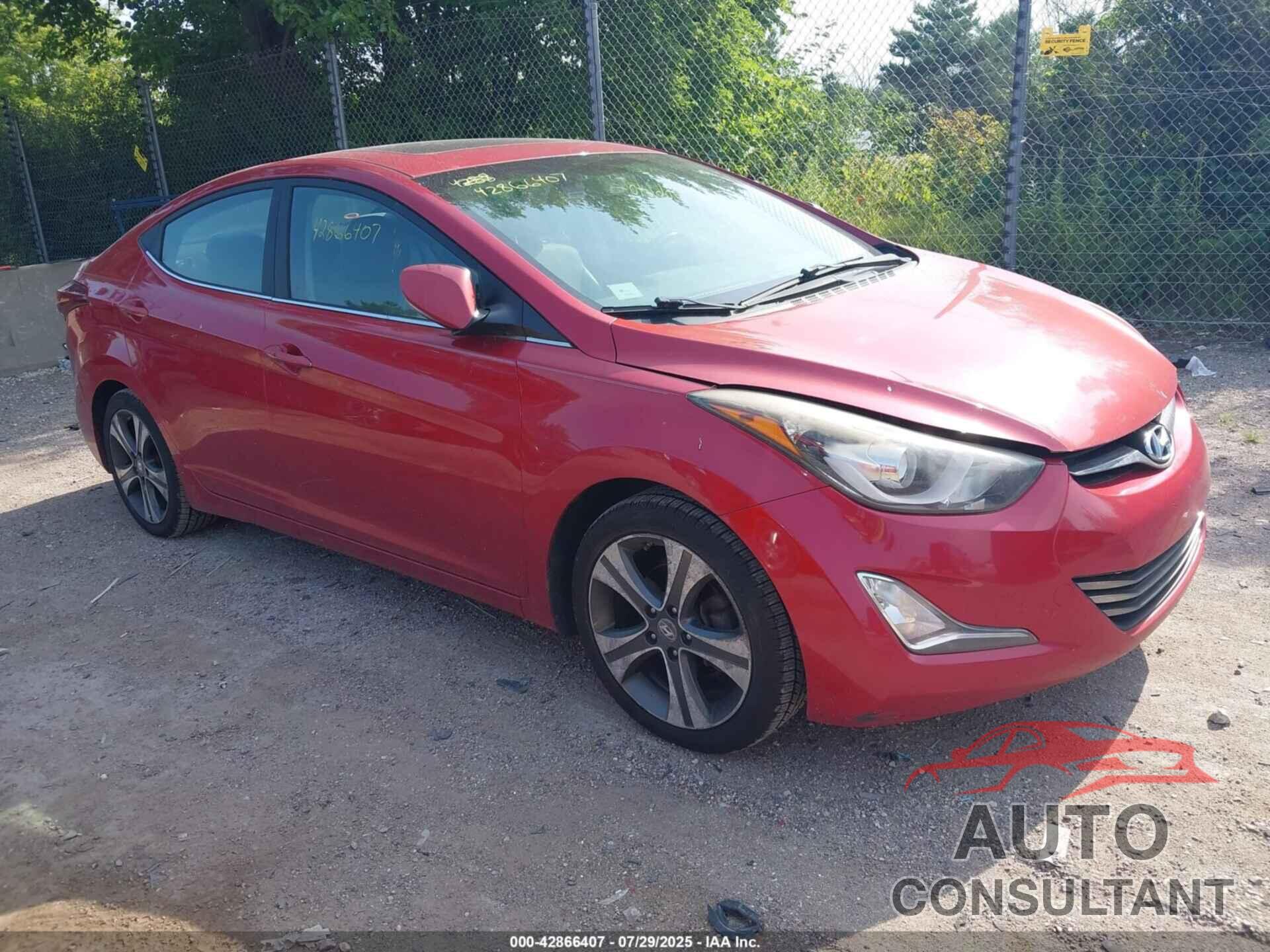 HYUNDAI ELANTRA 2014 - KMHDH4AH5EU171098