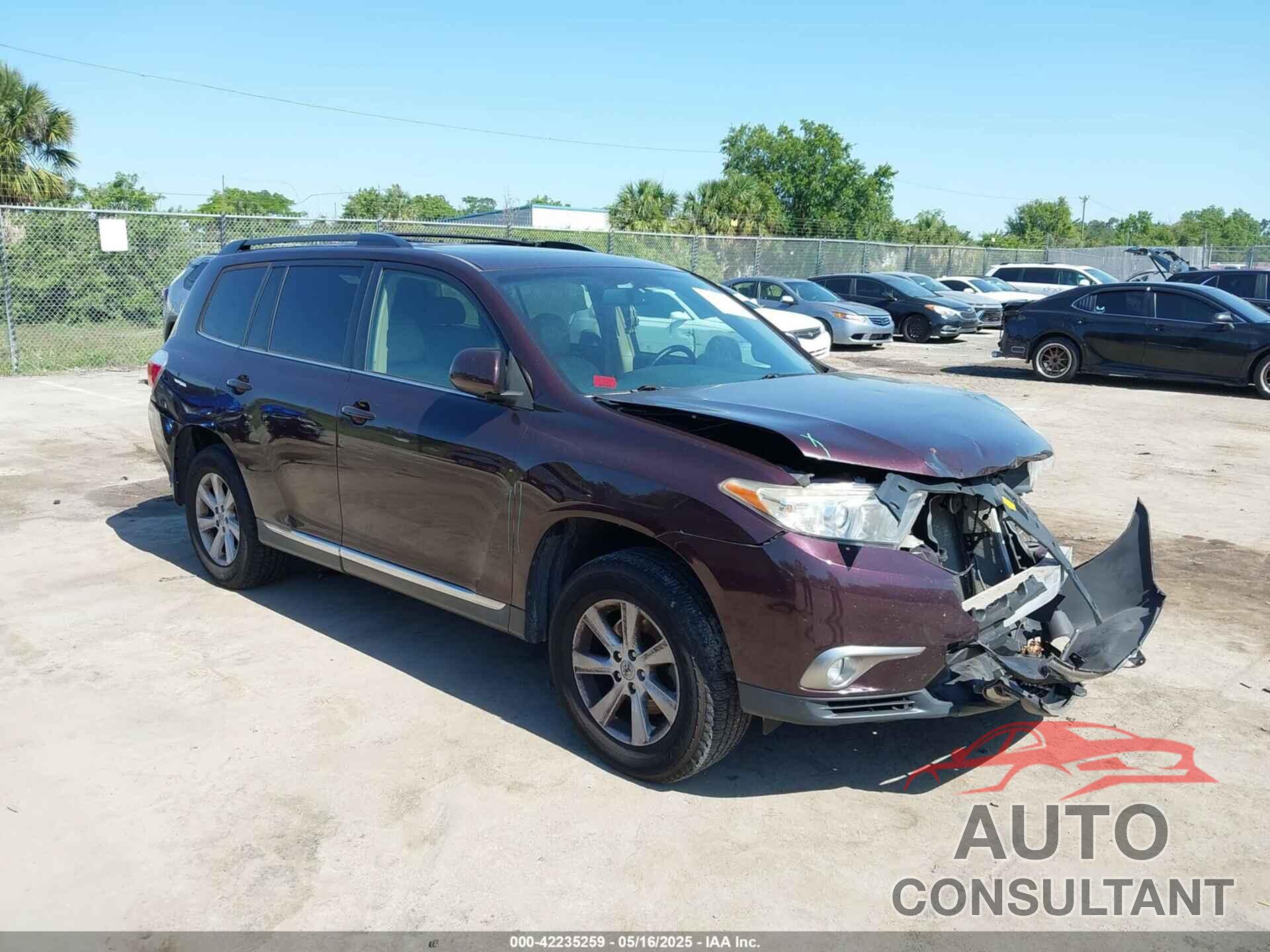 TOYOTA HIGHLANDER 2013 - 5TDBK3EH7DS220712