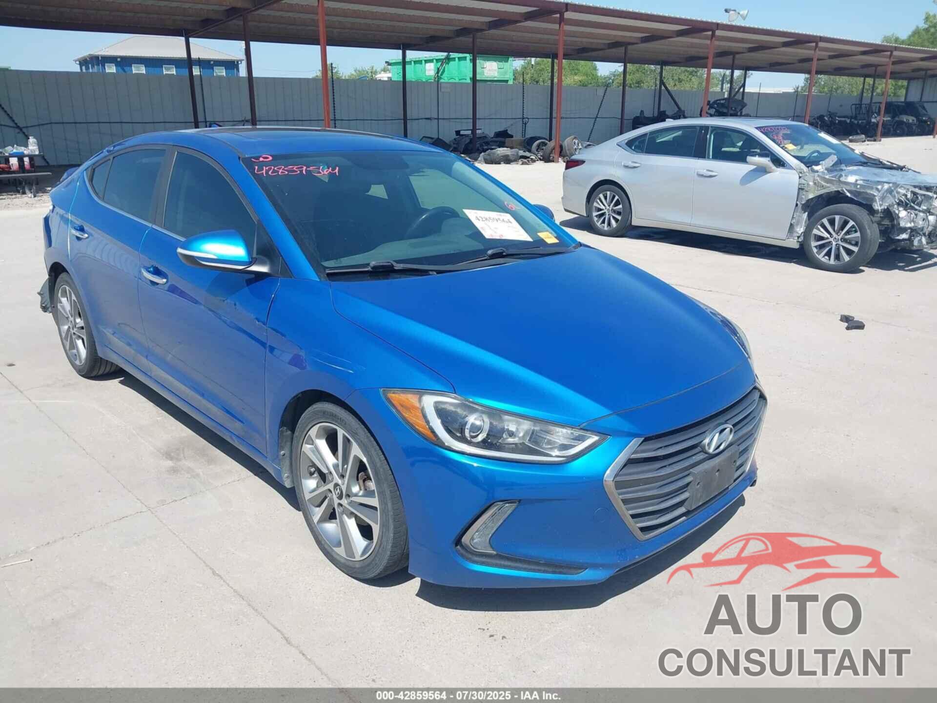 HYUNDAI ELANTRA 2017 - KMHD84LF3HU341006