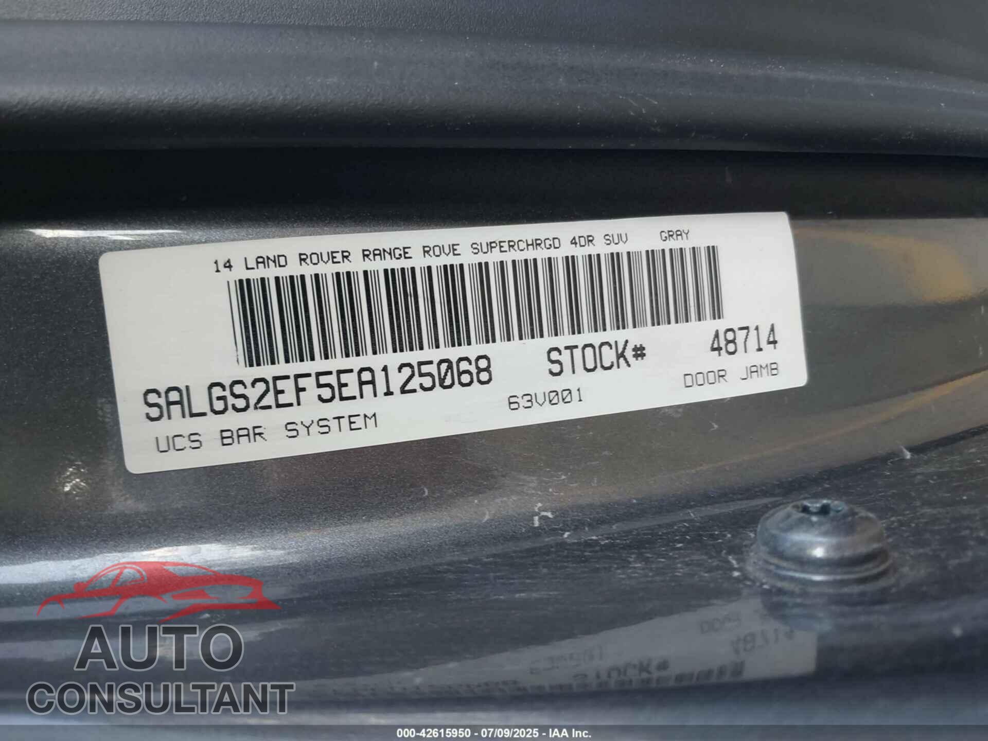 LAND ROVER RANGE ROVER 2014 - SALGS2EF5EA125068