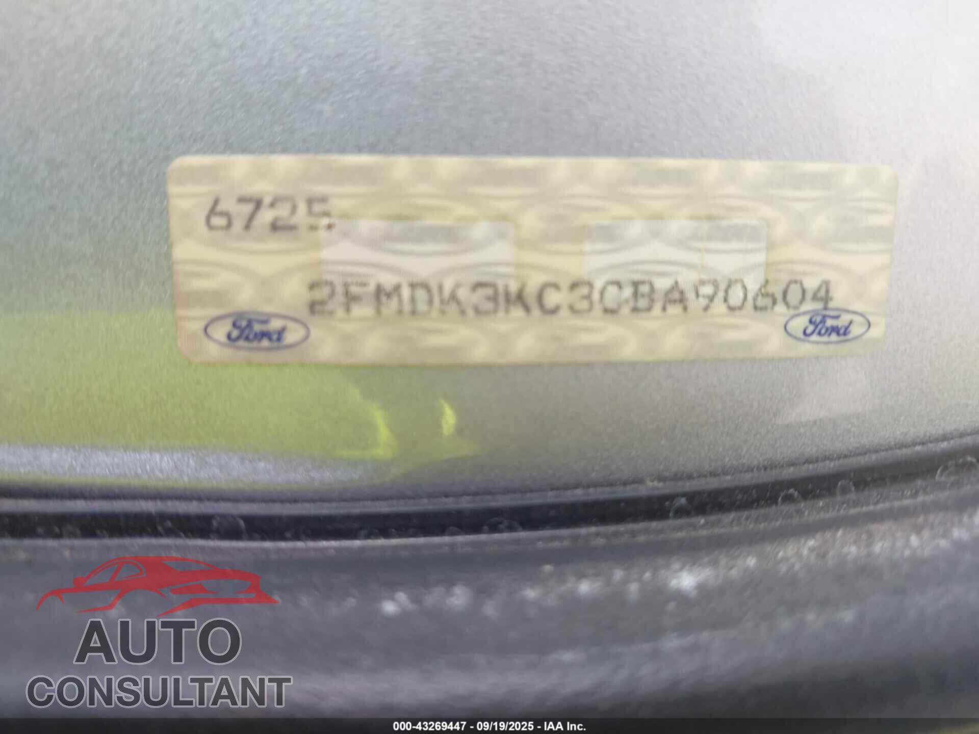 FORD EDGE 2012 - 2FMDK3KC3CBA90604