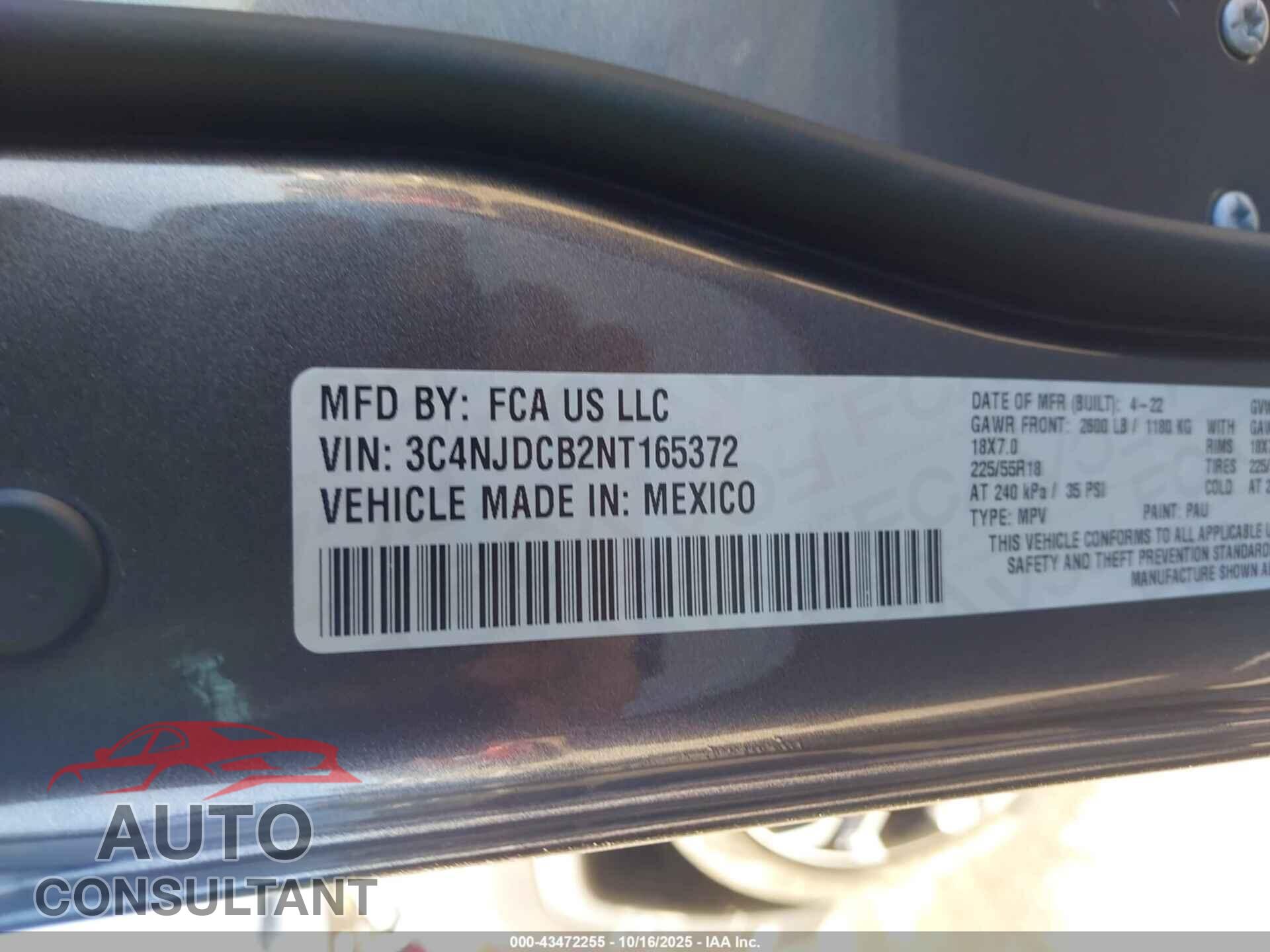 JEEP COMPASS 2022 - 3C4NJDCB2NT165372