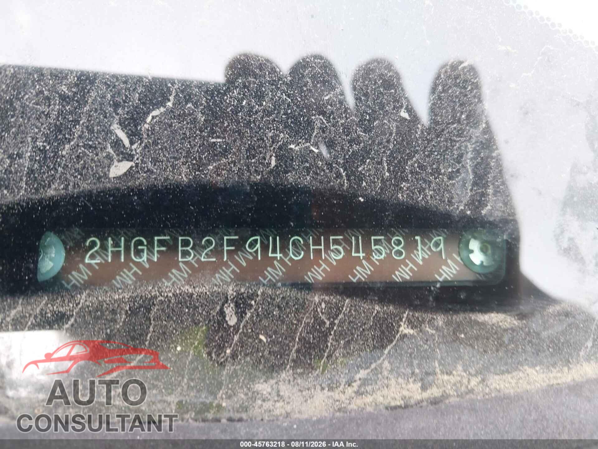 HONDA CIVIC 2012 - 2HGFB2F94CH545819