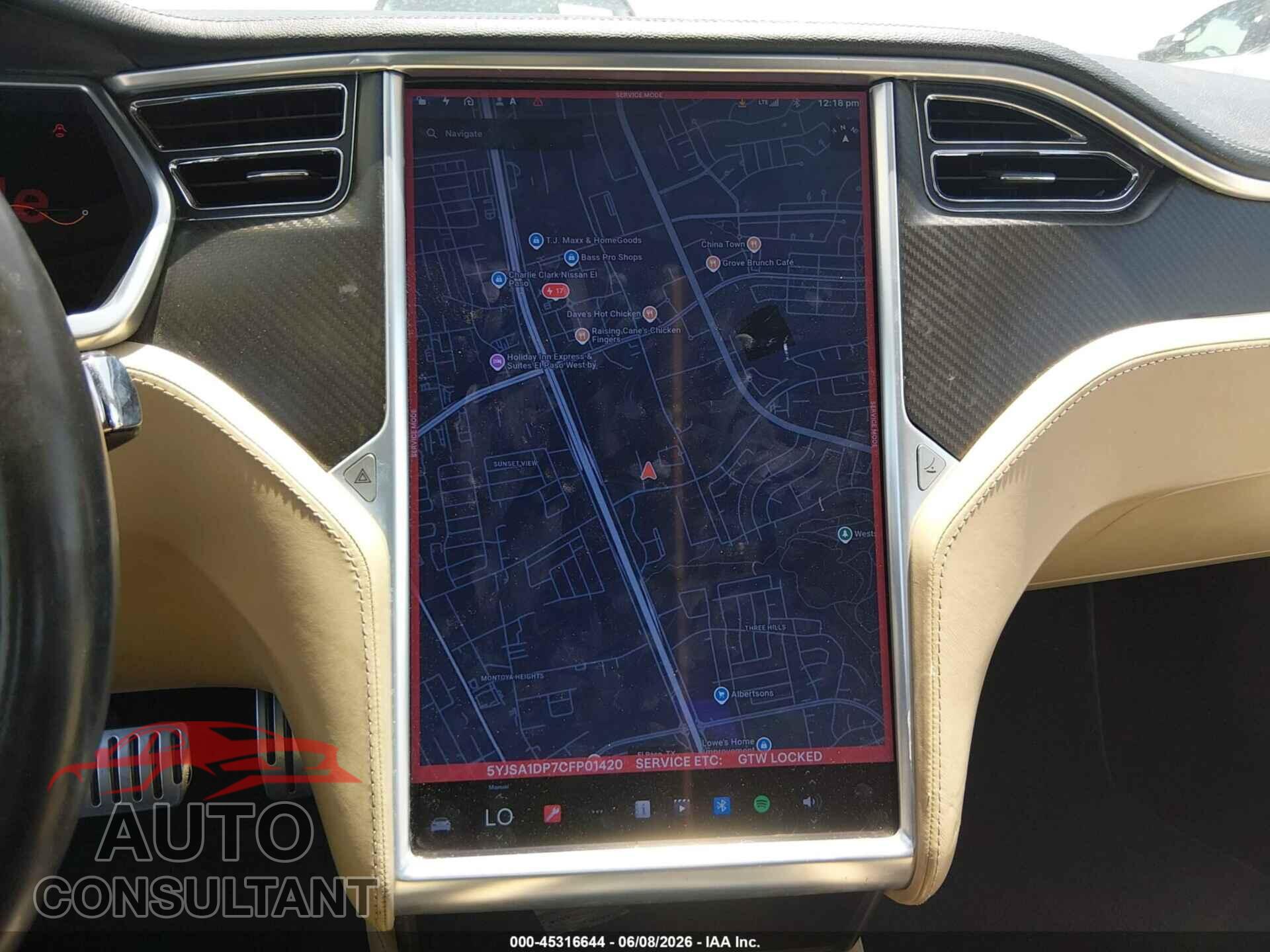 TESLA MODEL S 2012 - 5YJSA1DP7CFP01420