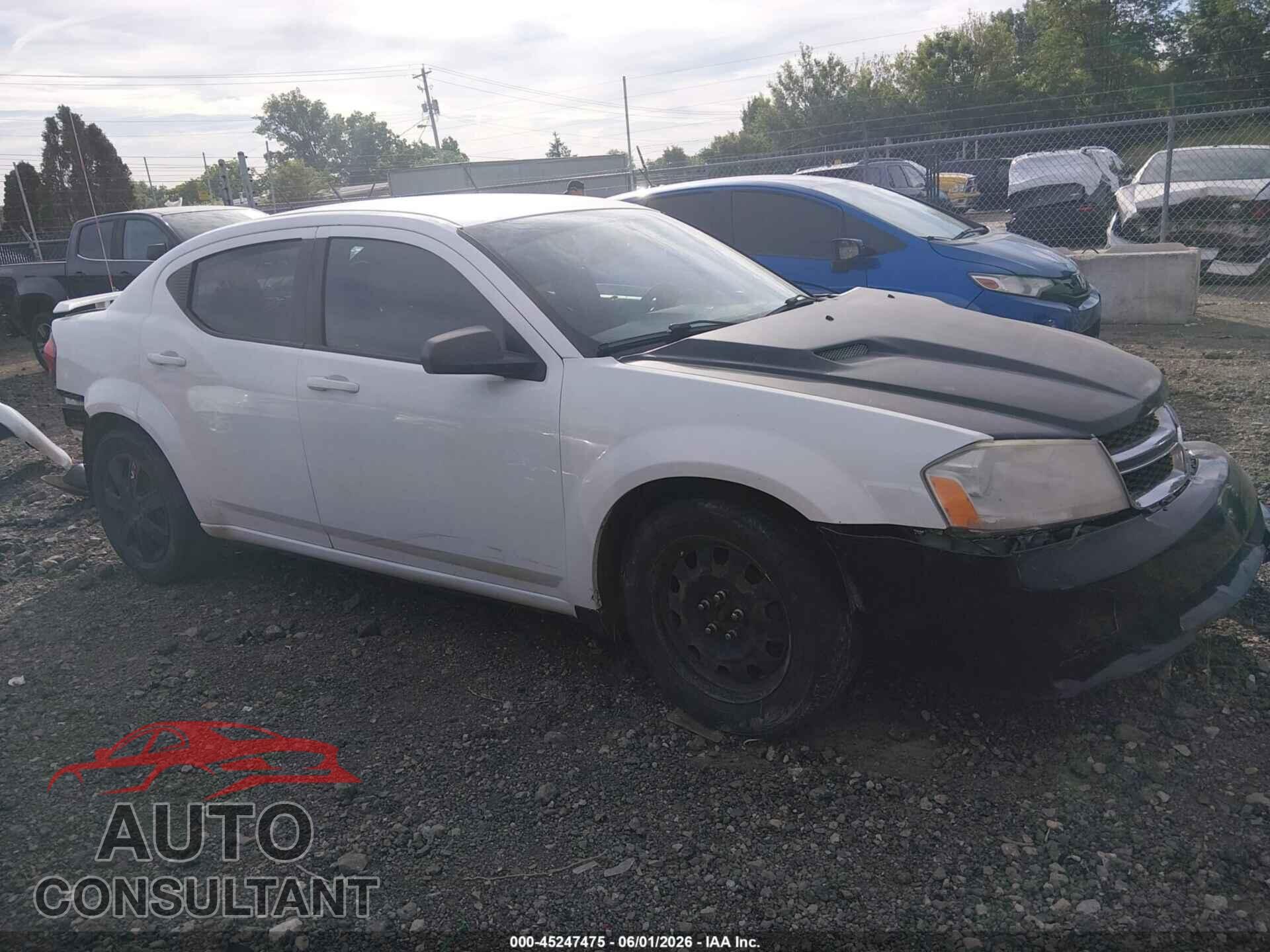 DODGE AVENGER 2012 - 1C3CDZAB5CN110480