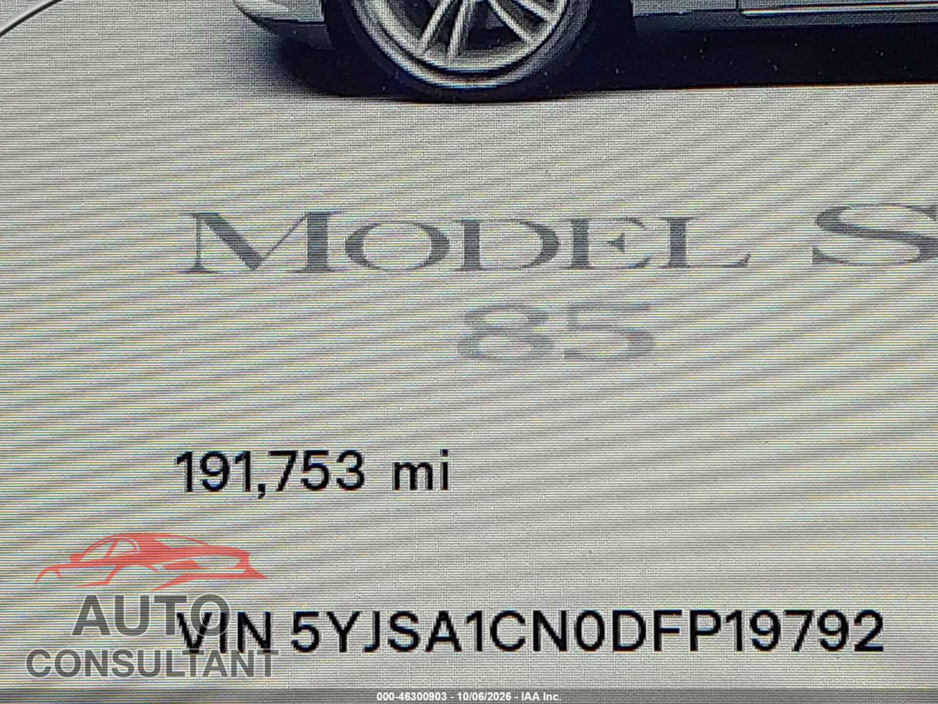 TESLA MODEL S 2013 - 5YJSA1CN0DFP19792