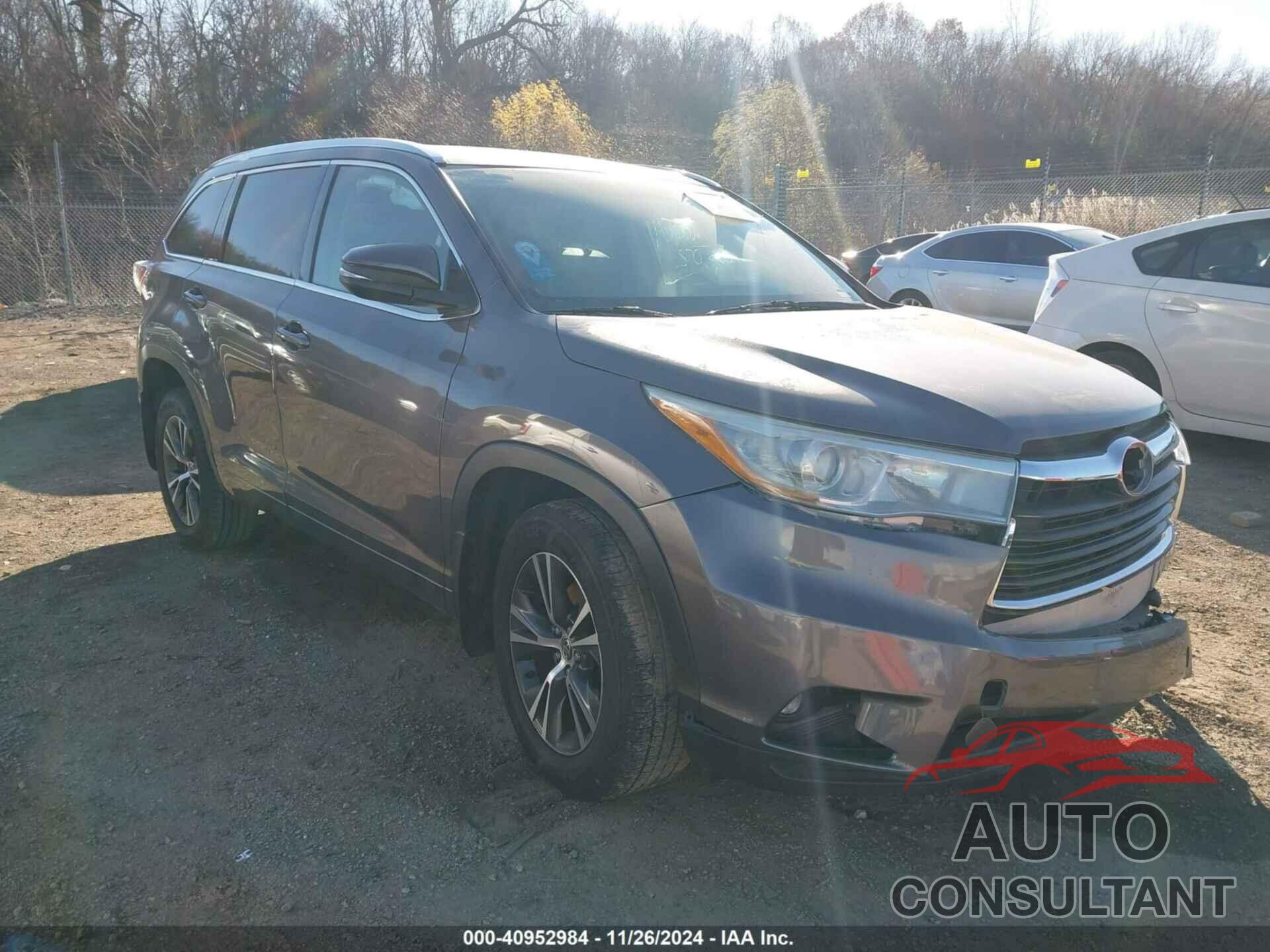 TOYOTA HIGHLANDER 2016 - 5TDJKRFHXGS237067