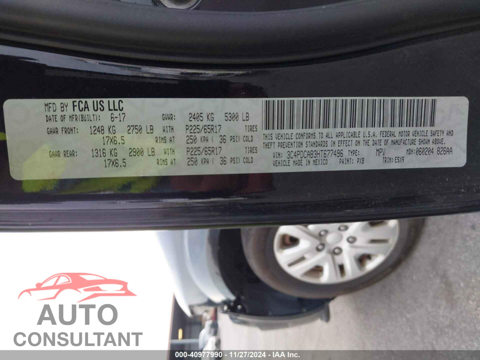 DODGE JOURNEY 2017 - 3C4PDCAB3HT677496