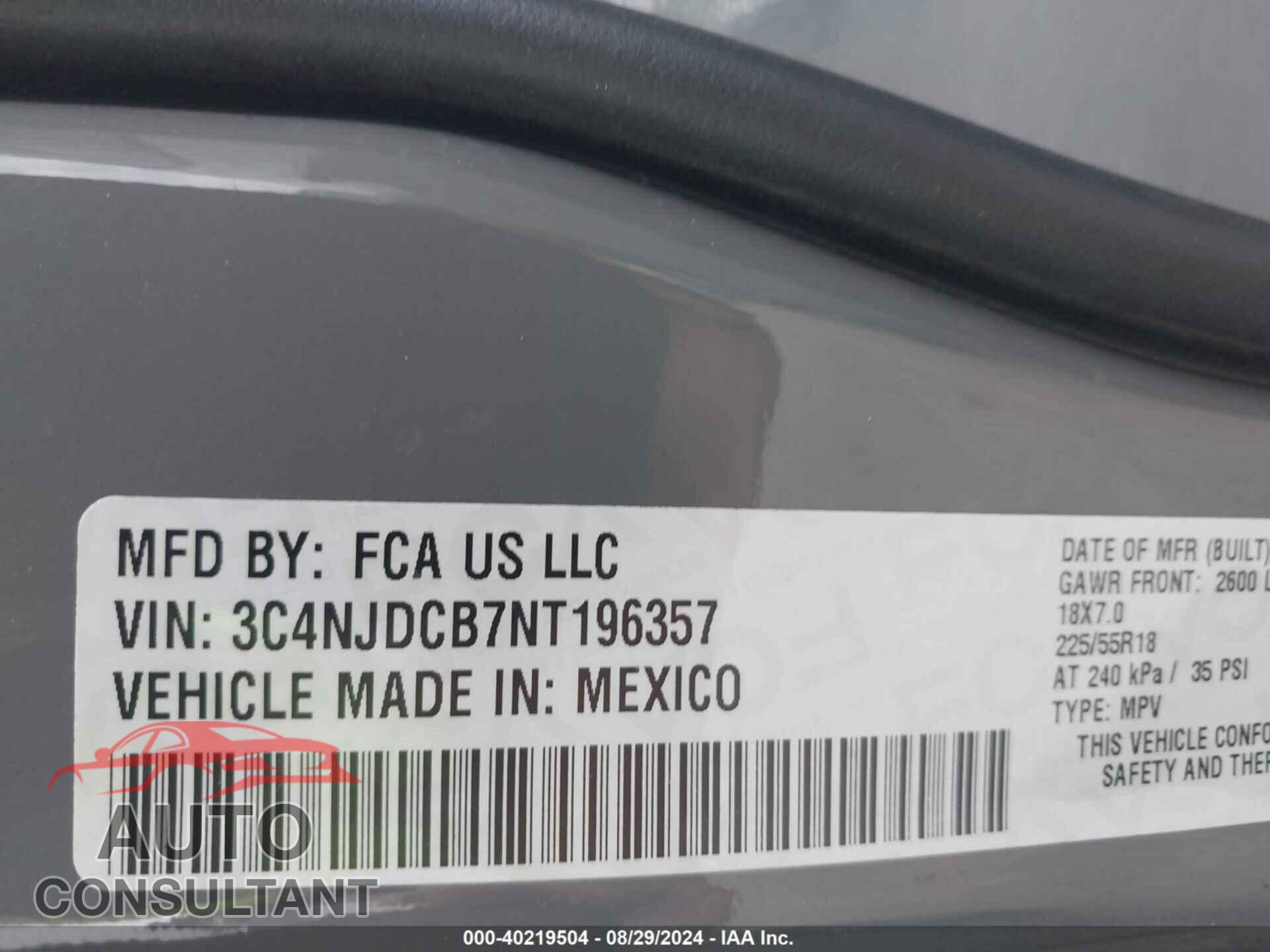 JEEP COMPASS 2022 - 3C4NJDCB7NT196357